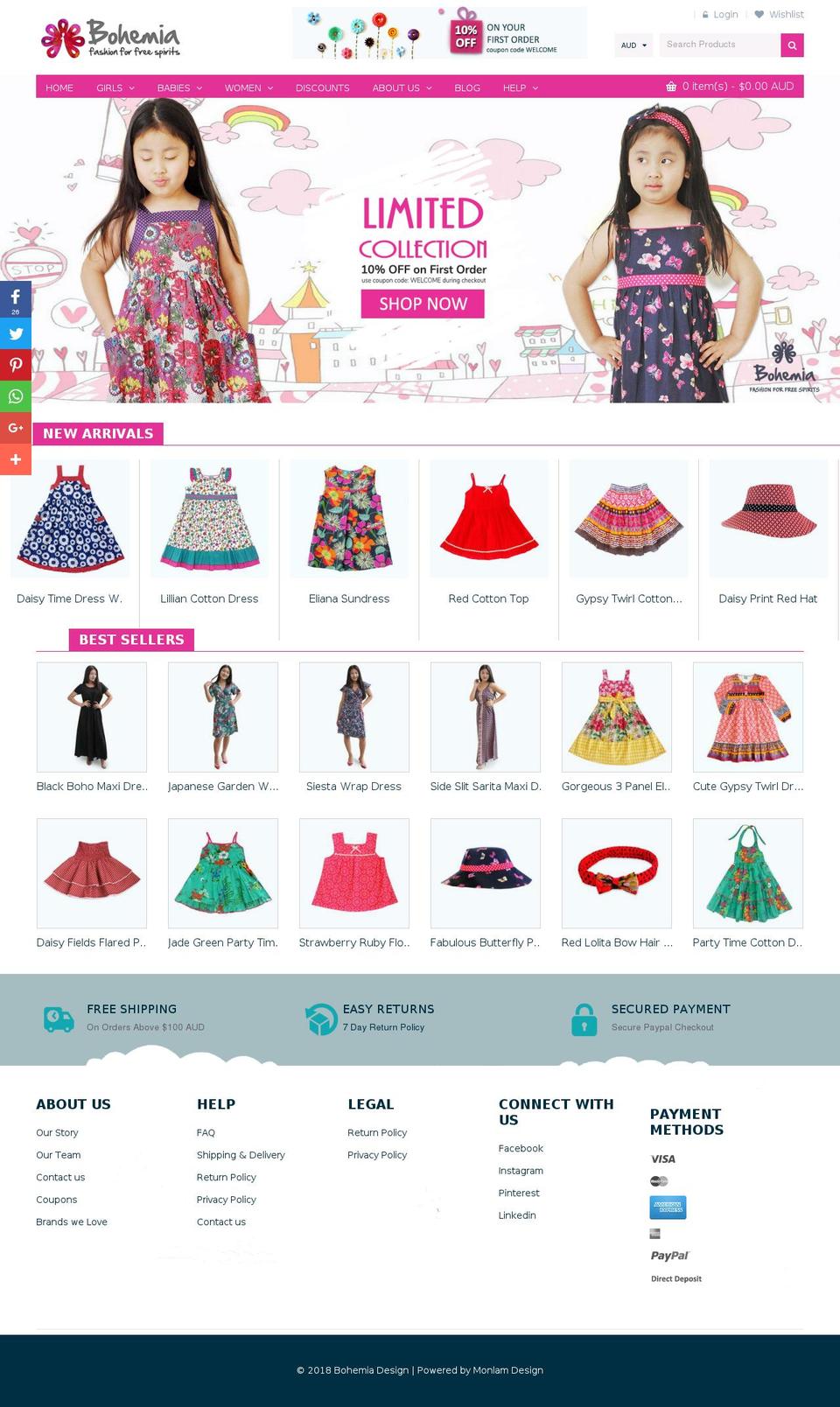bohemia.design shopify website screenshot