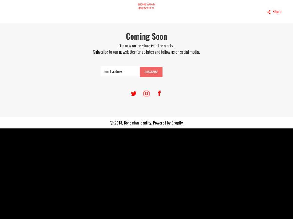 bohemian-identity.com shopify website screenshot
