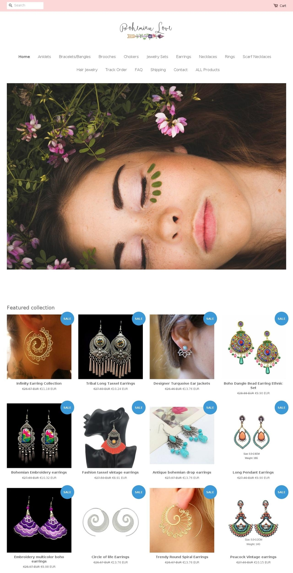 bohemian-love.com — Shopify storefront screenshot