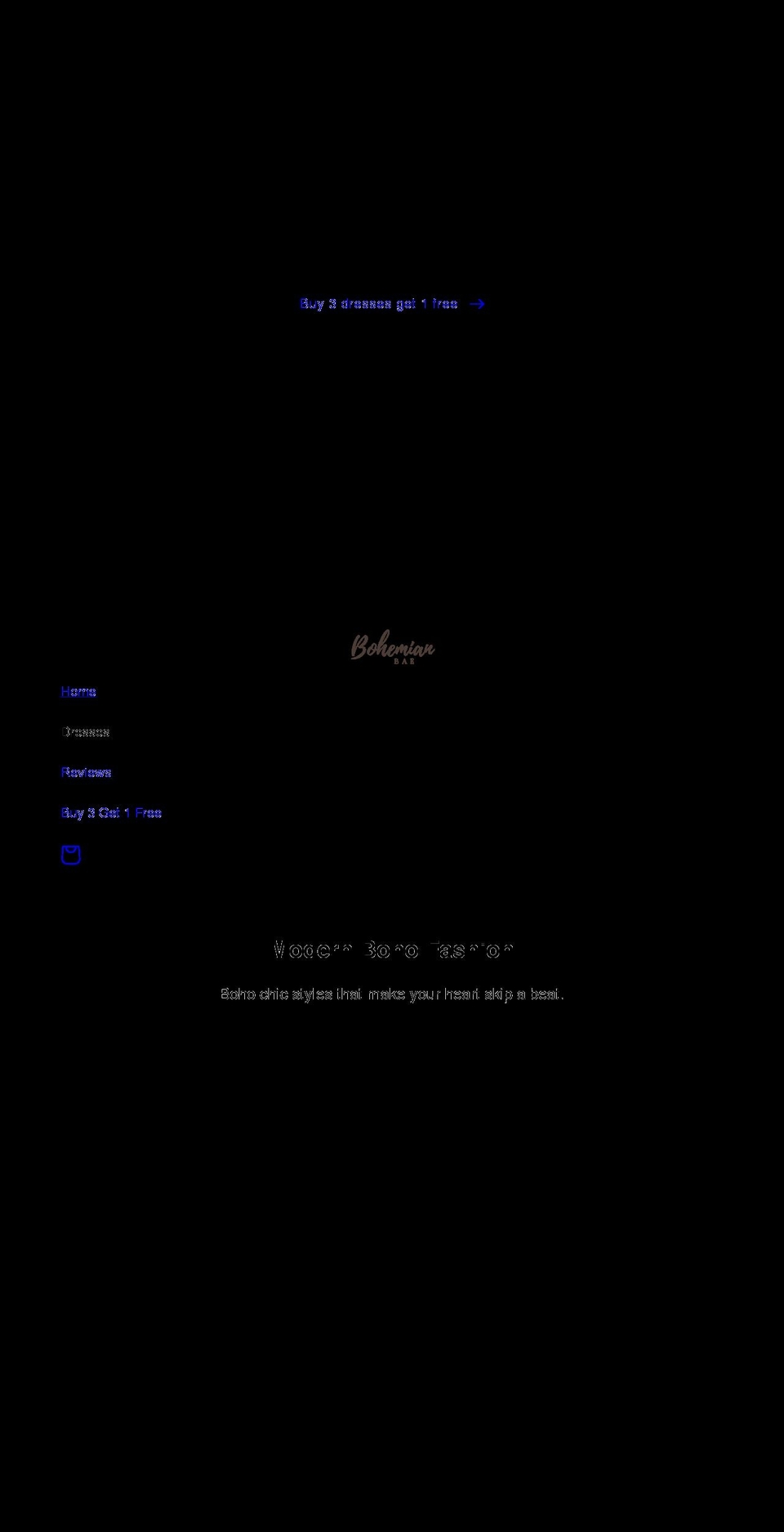 bohemianbae.com shopify website screenshot