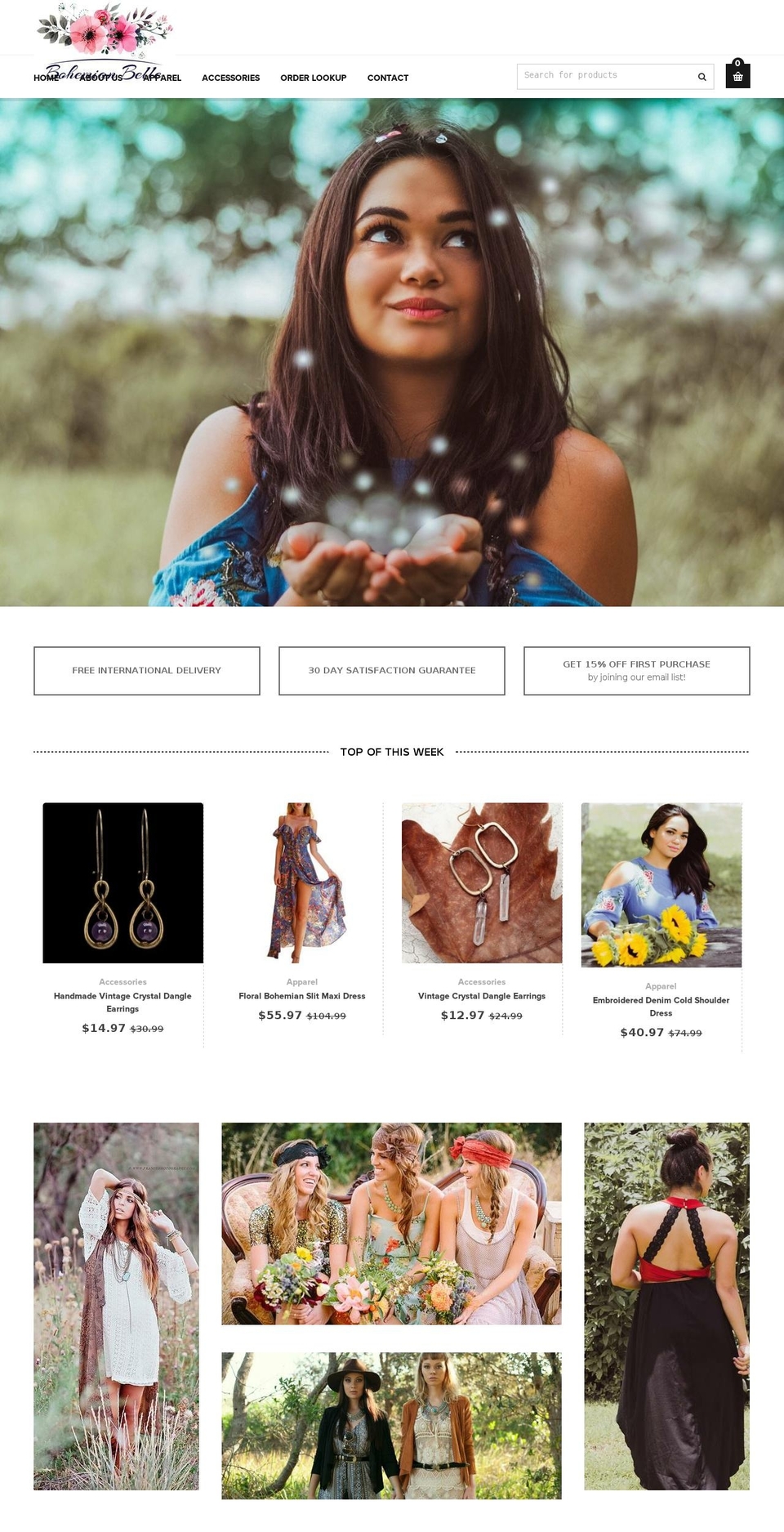 bohemianbelle.boutique shopify website screenshot