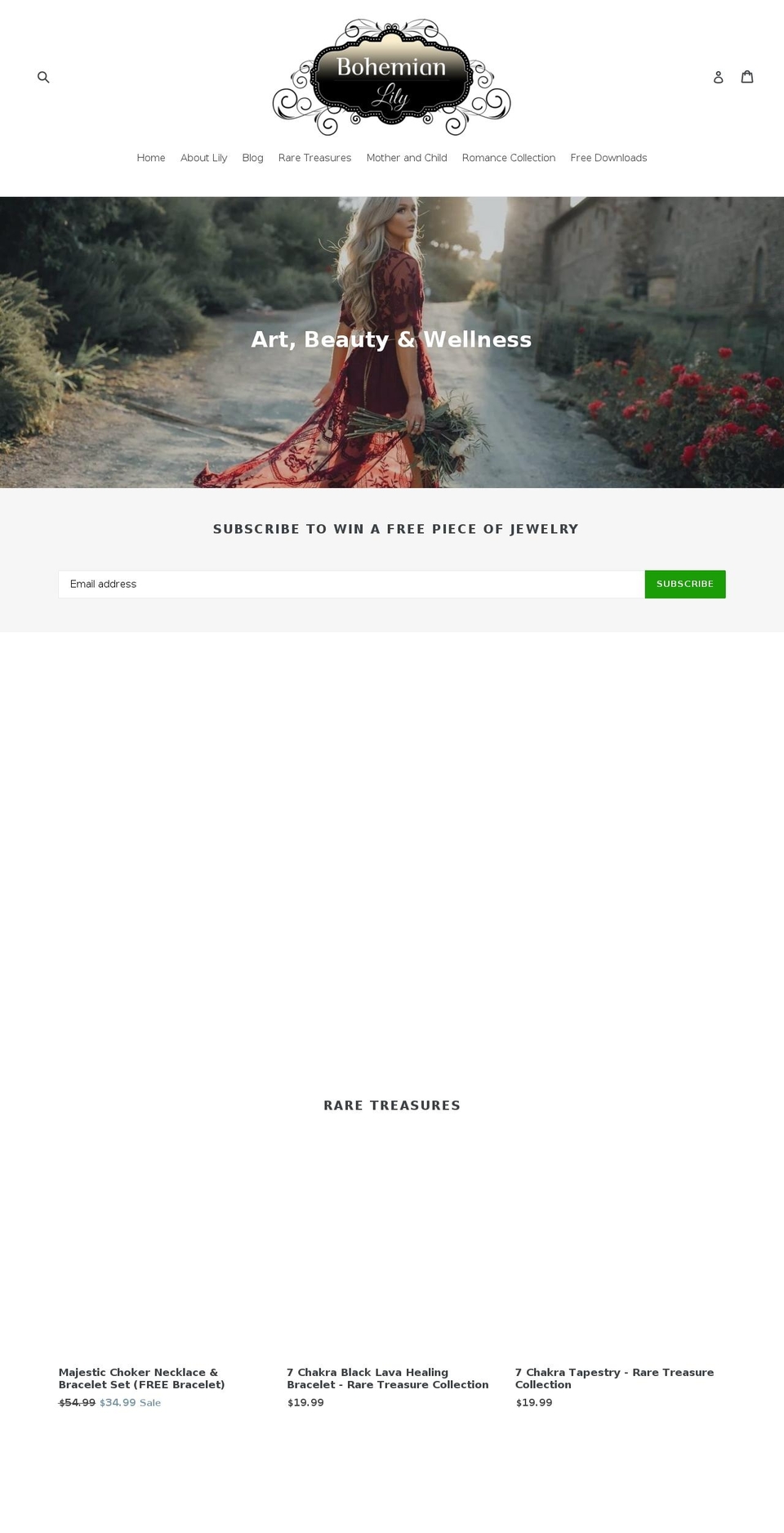 bohemianlily.com — Shopify storefront screenshot