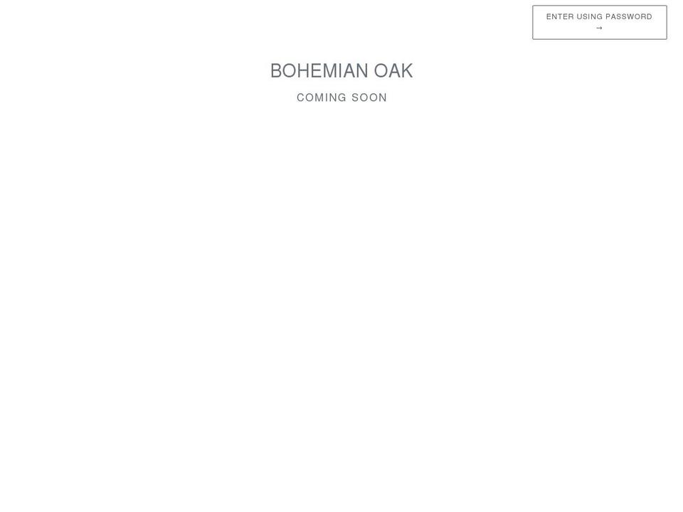 bohemianoak.com shopify website screenshot