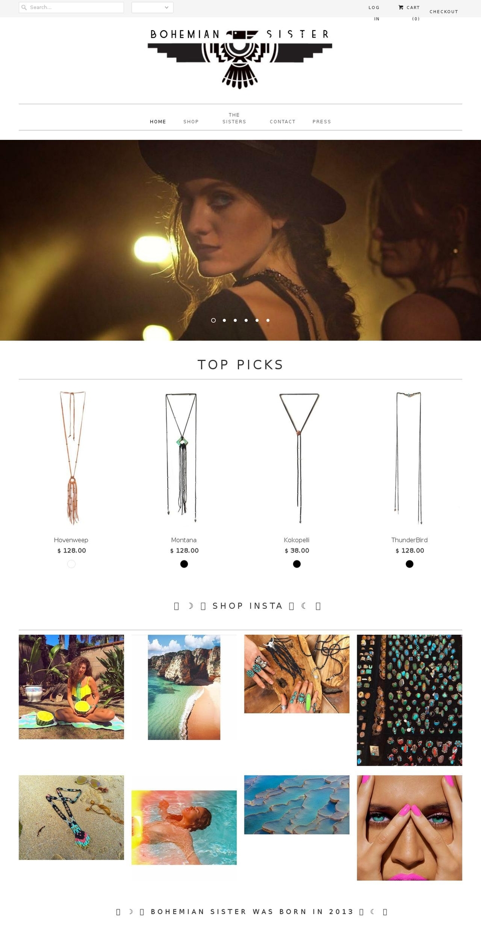 bohemiansister.com — Shopify storefront screenshot
