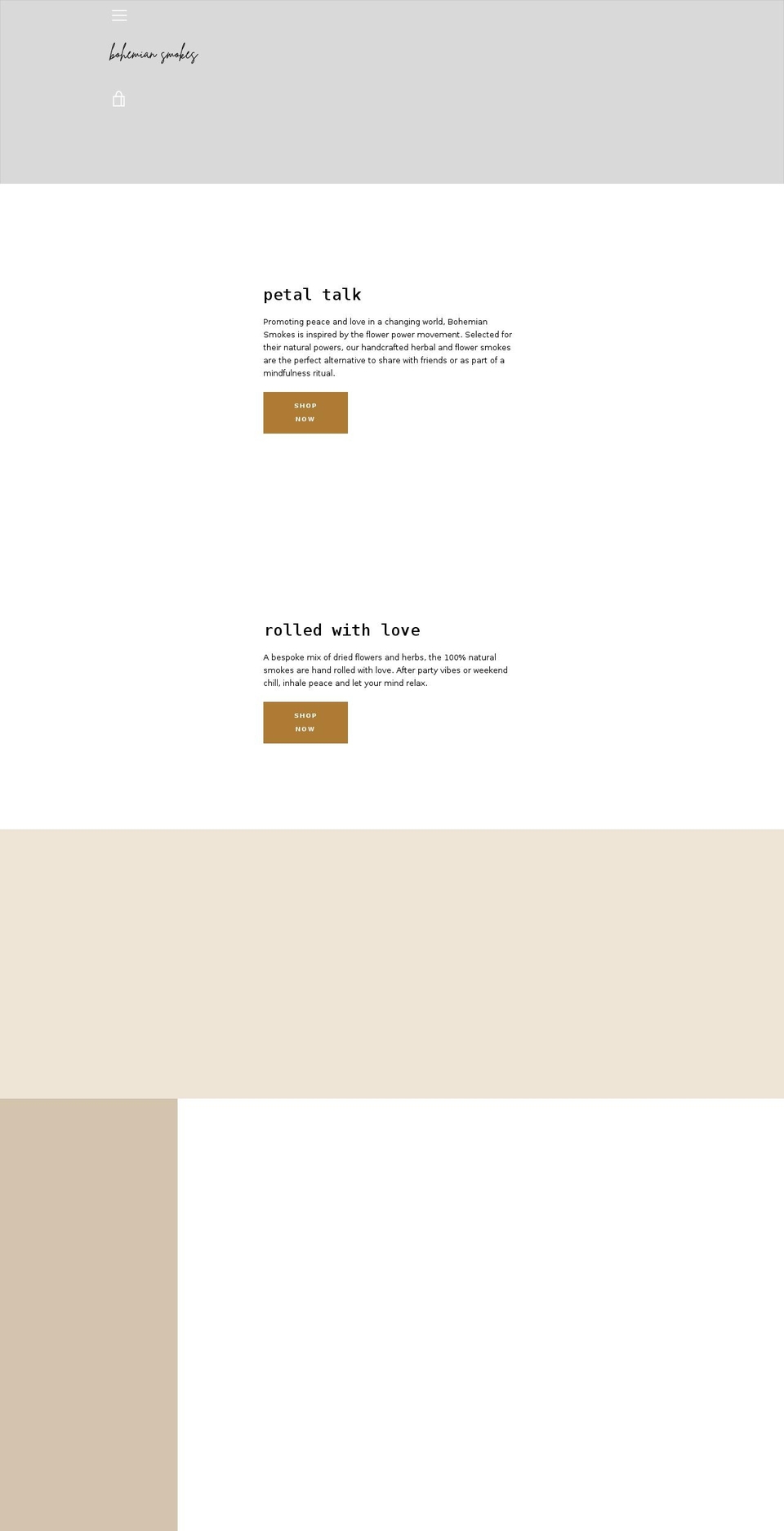 bohemiansmokes.com shopify website screenshot