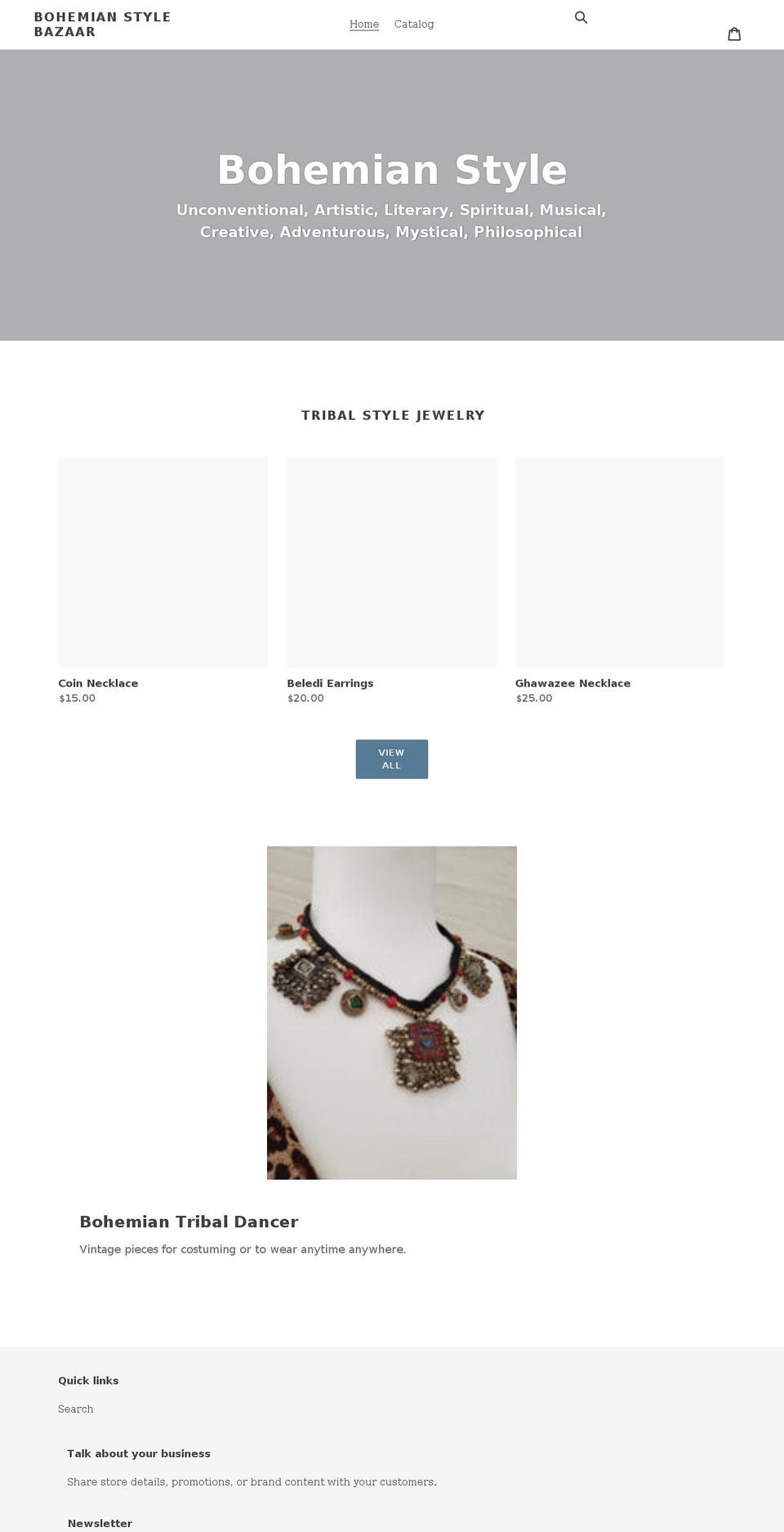 bohemianstylebazaar.com shopify website screenshot