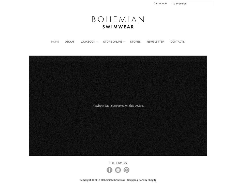 bohemianswimwear.com shopify website screenshot