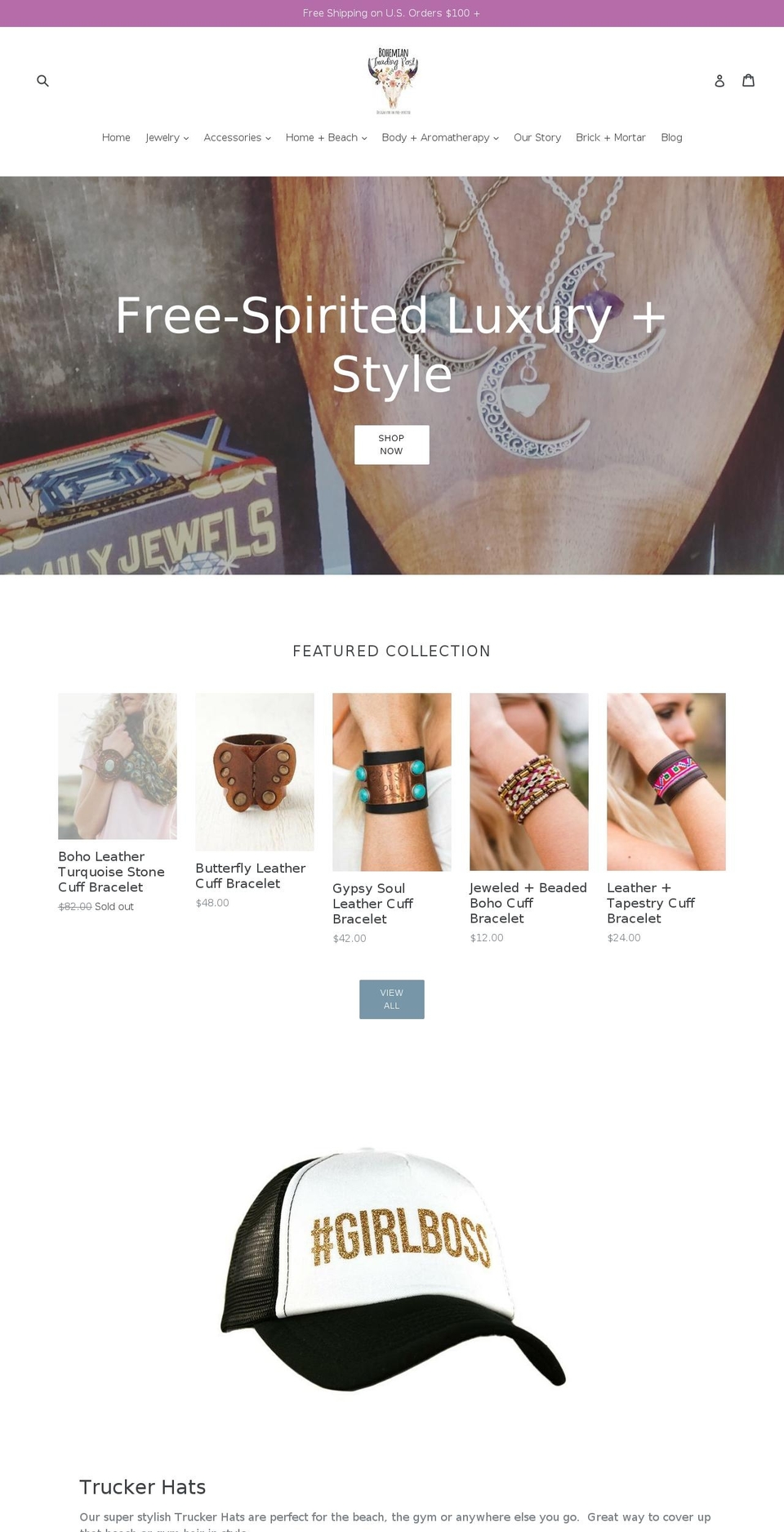 bohemiantradingpost.com shopify website screenshot