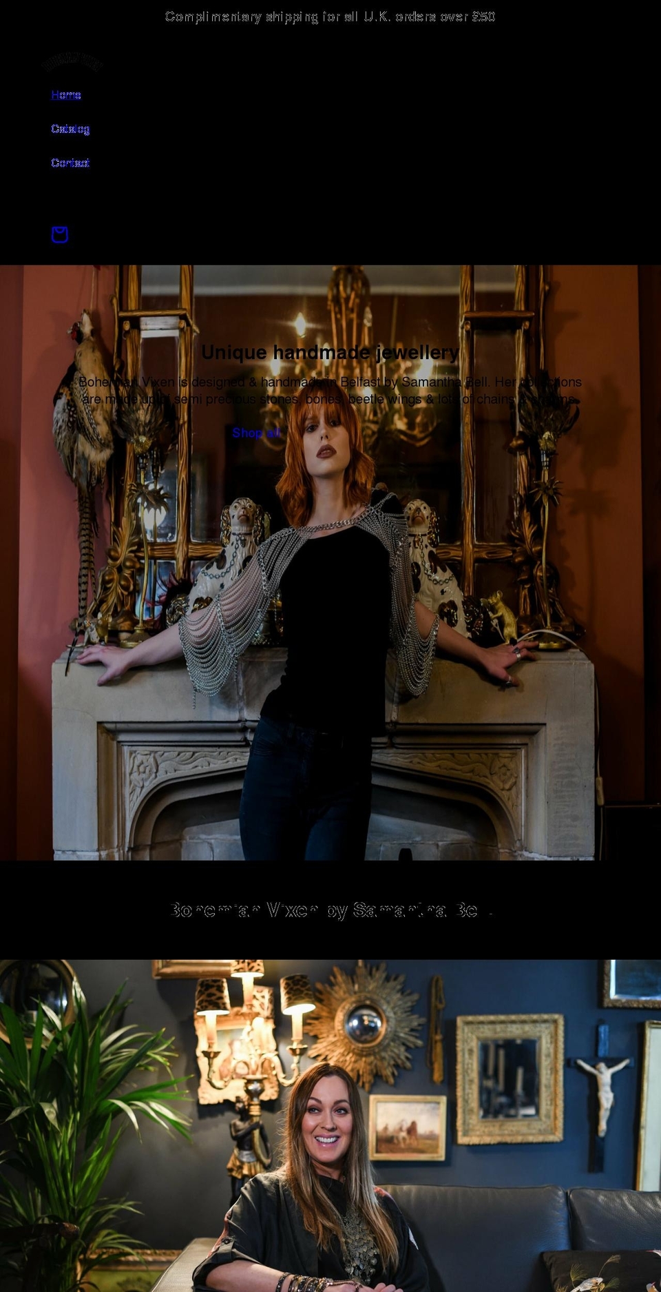 bohemianvixen.com shopify website screenshot