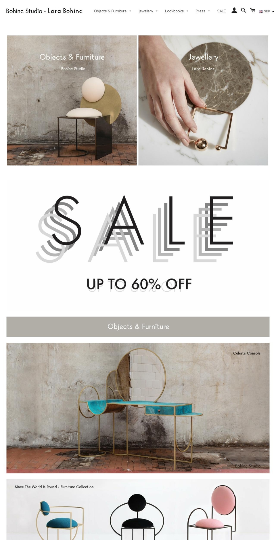 bohincstudio.com — Shopify storefront screenshot