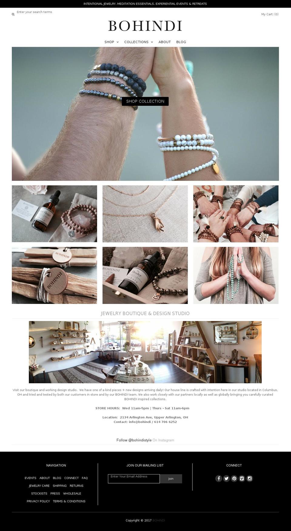 bohindi.com shopify website screenshot