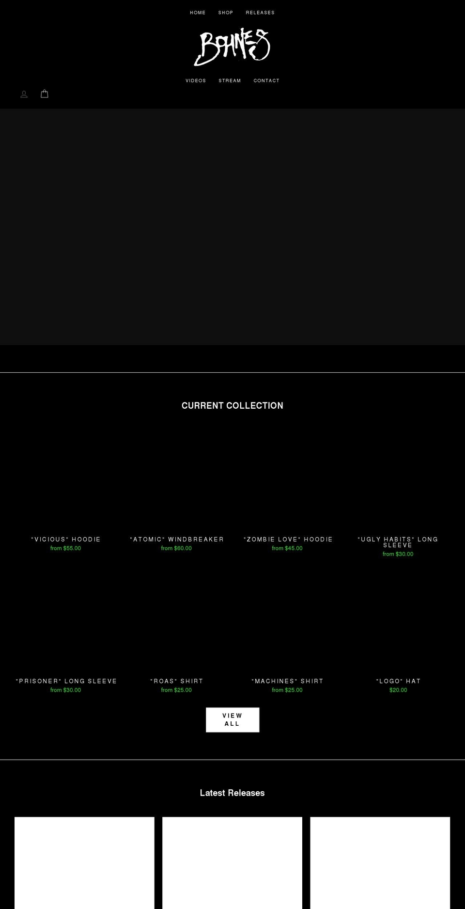 bohnesmerch.com shopify website screenshot