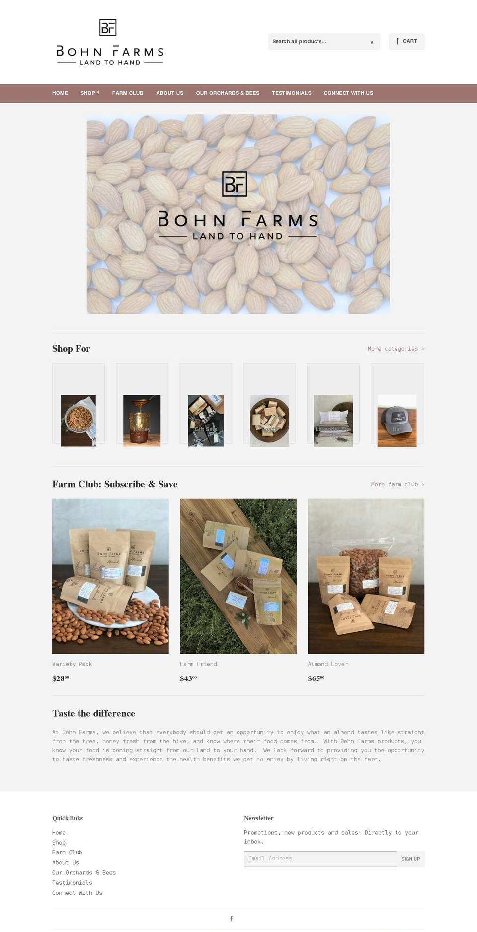 bohnfarms.com shopify website screenshot
