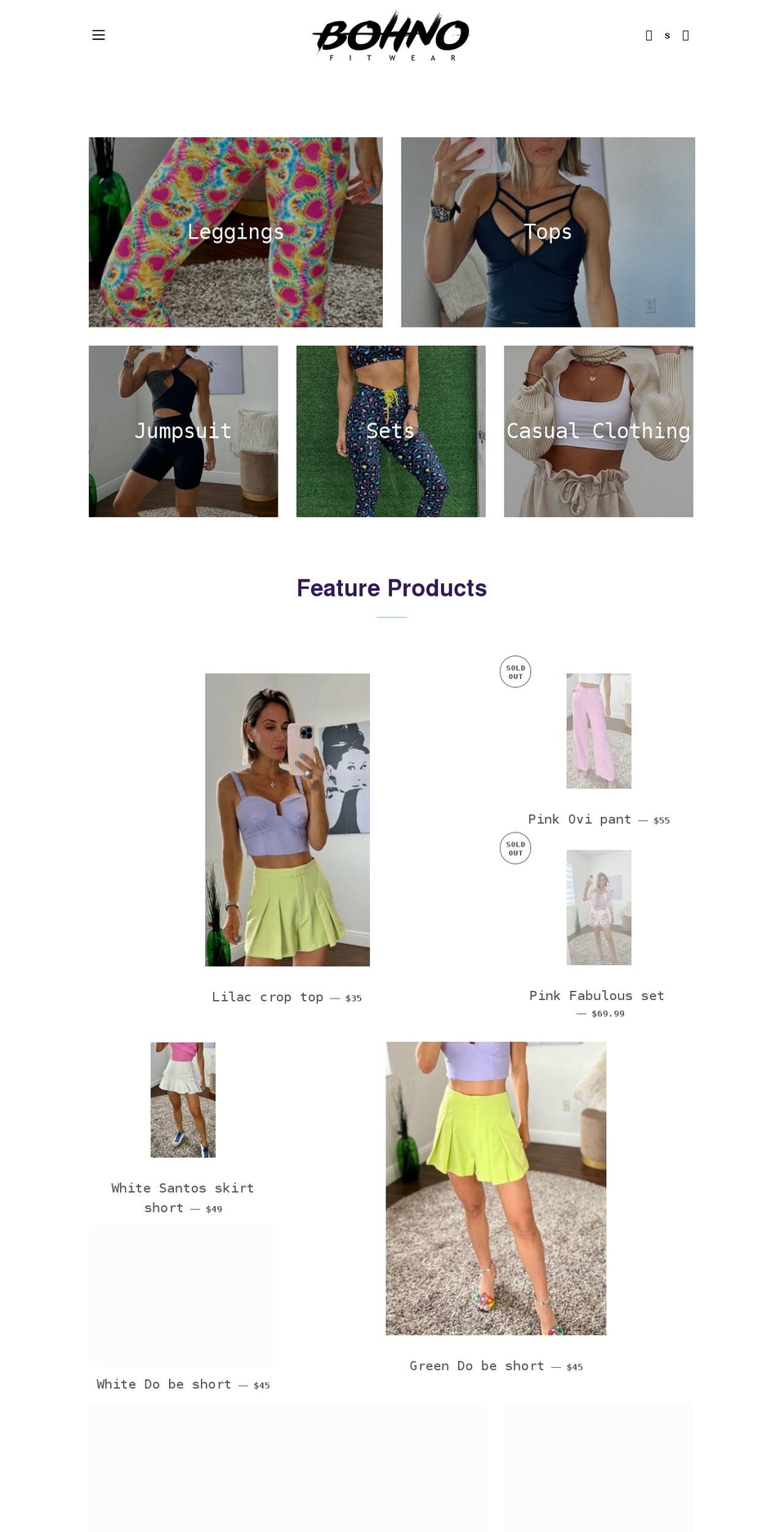 bohno.com shopify website screenshot