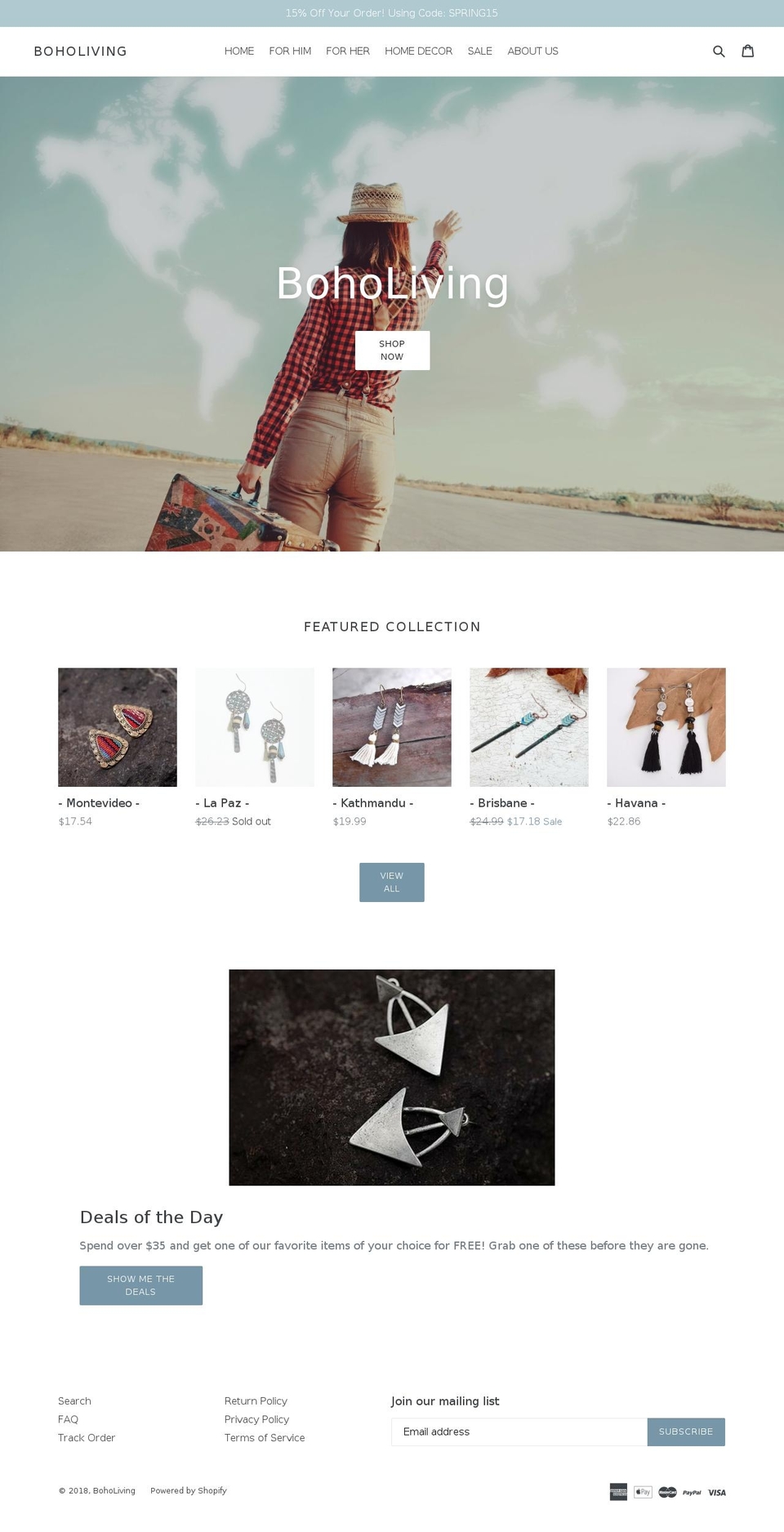 boho-living.com — Shopify storefront screenshot