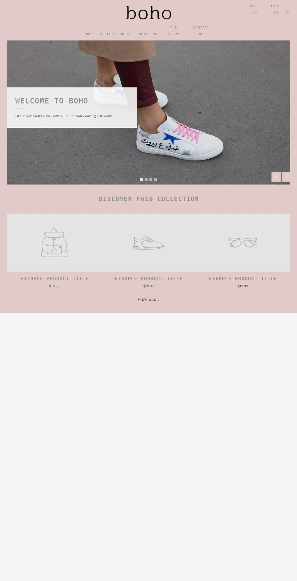 boho-shoes.com shopify website screenshot