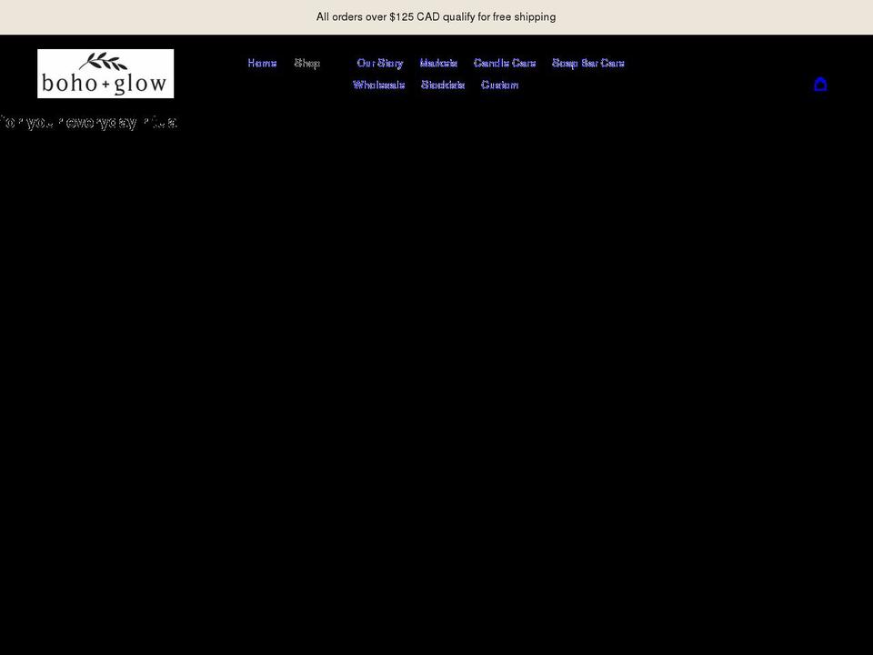 bohoandglow.ca shopify website screenshot