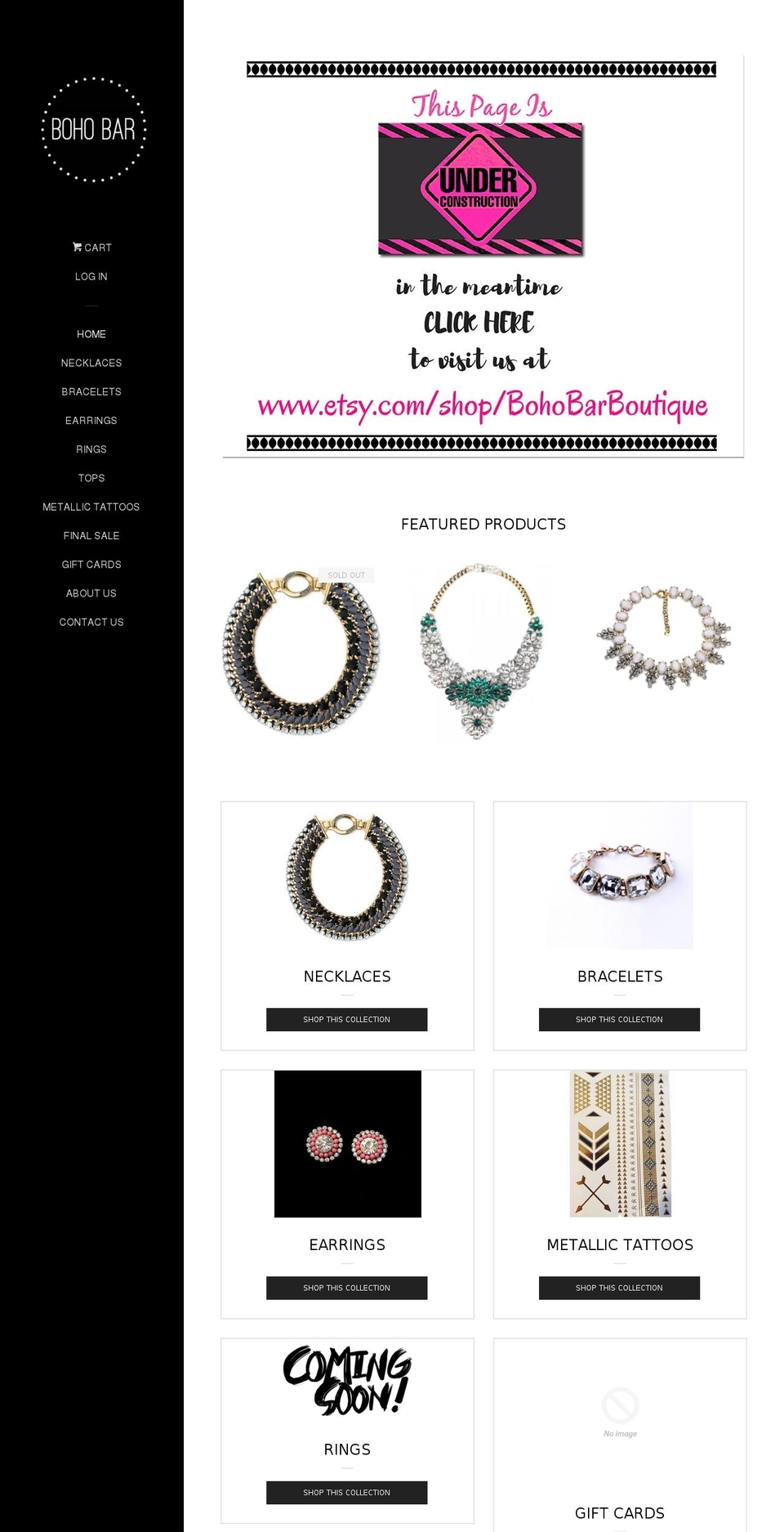 bohobarboutique.com shopify website screenshot
