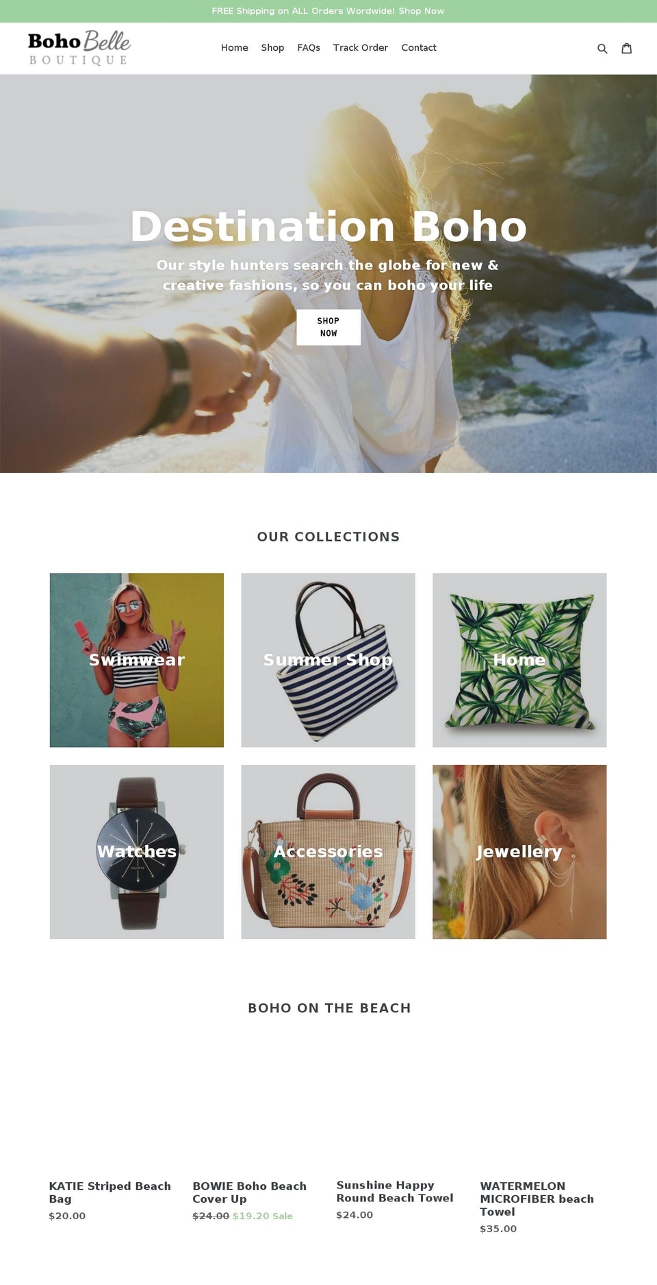 bohobelleboutique.com shopify website screenshot