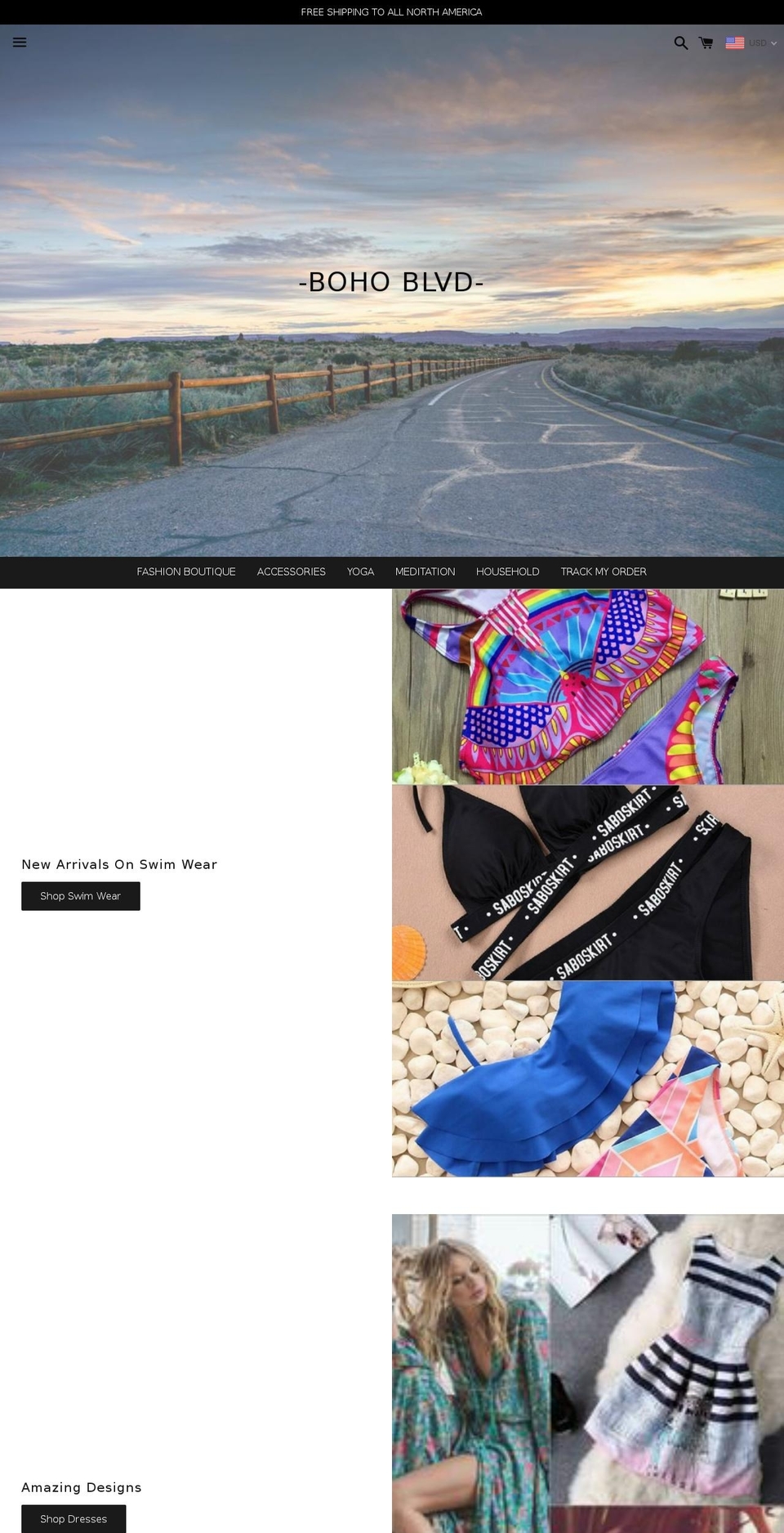 bohoblvd.net shopify website screenshot
