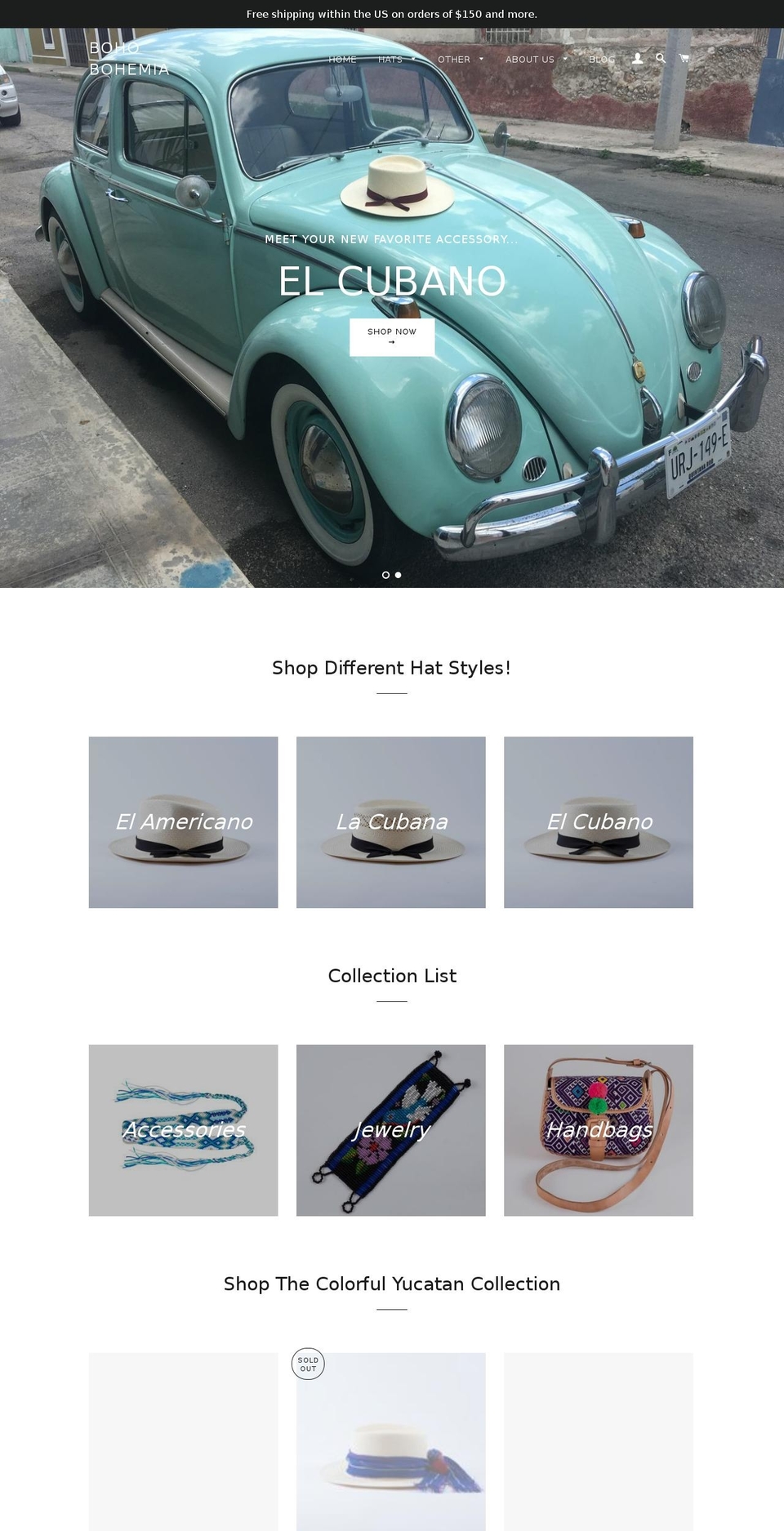 bohobohemia.com — Shopify storefront screenshot