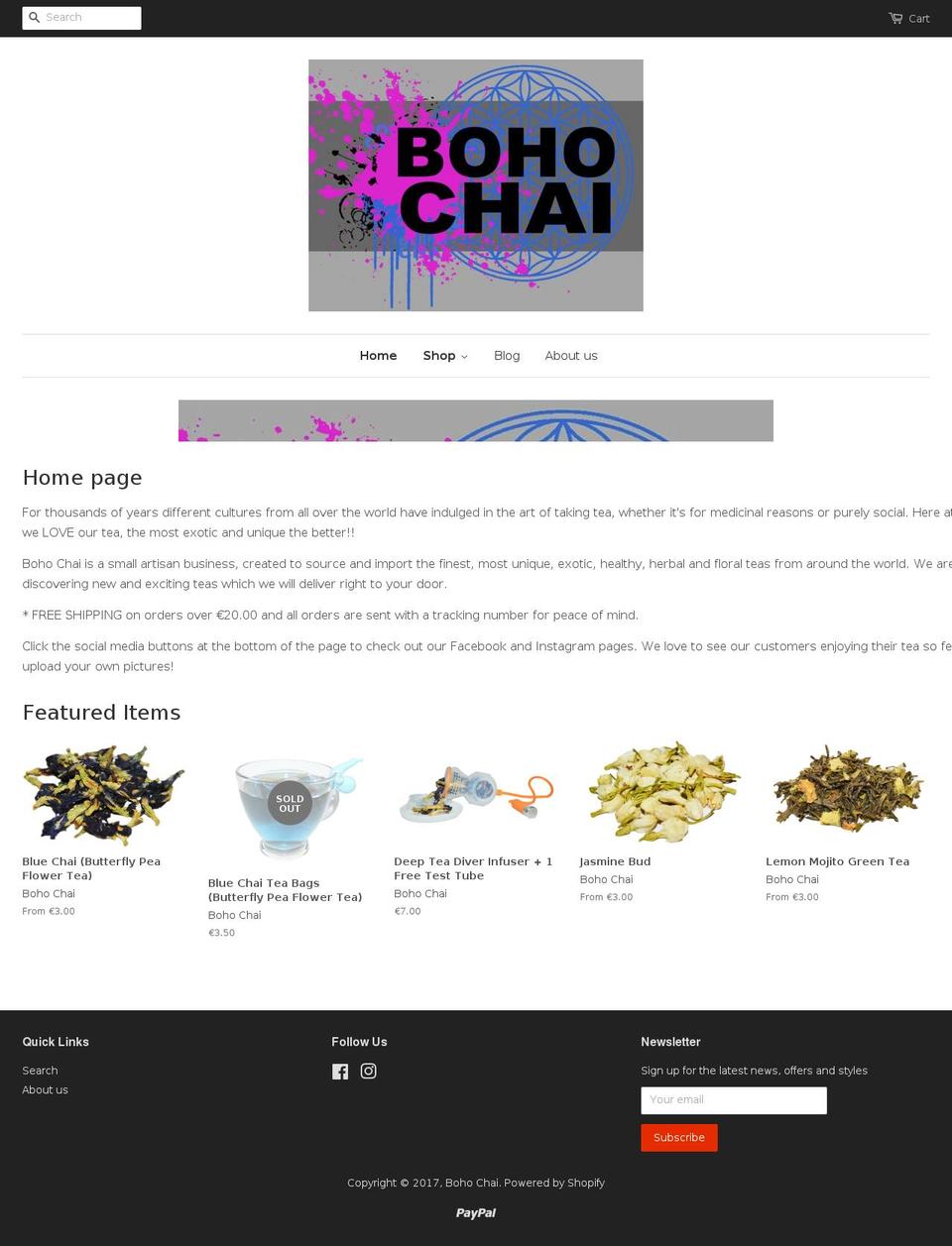 bohochai.com shopify website screenshot