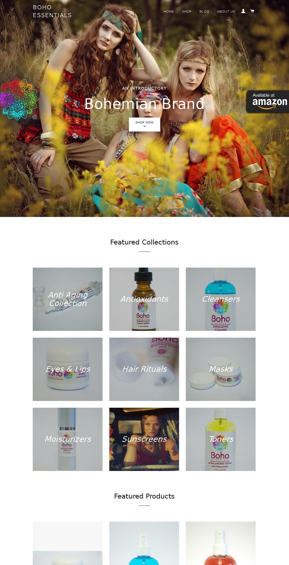 bohoessentials.com — Shopify storefront screenshot