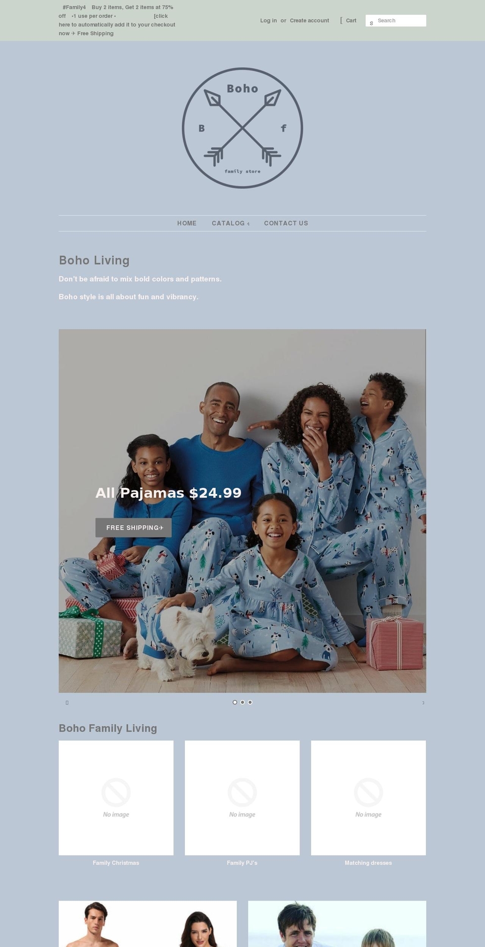 bohofamilystore.com shopify website screenshot