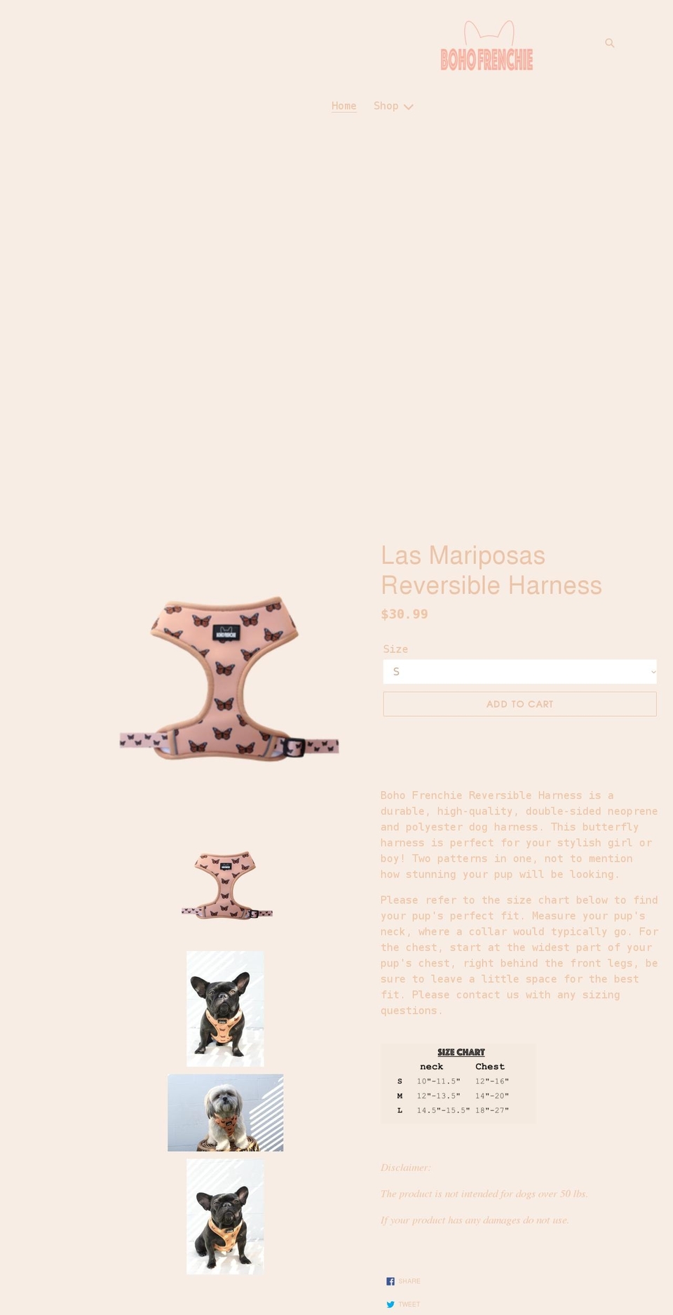 bohofrienchie.com shopify website screenshot