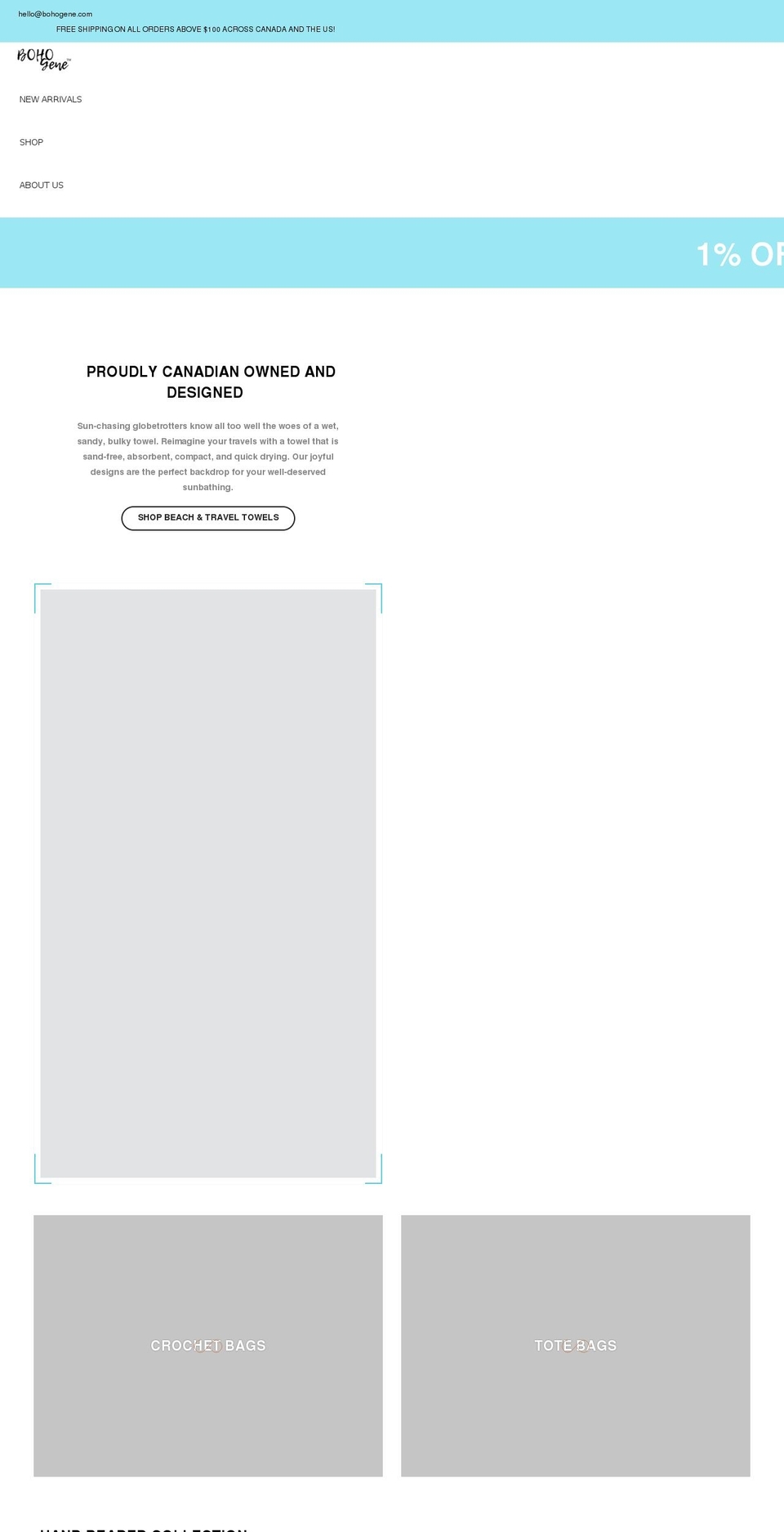 bohogene.com shopify website screenshot