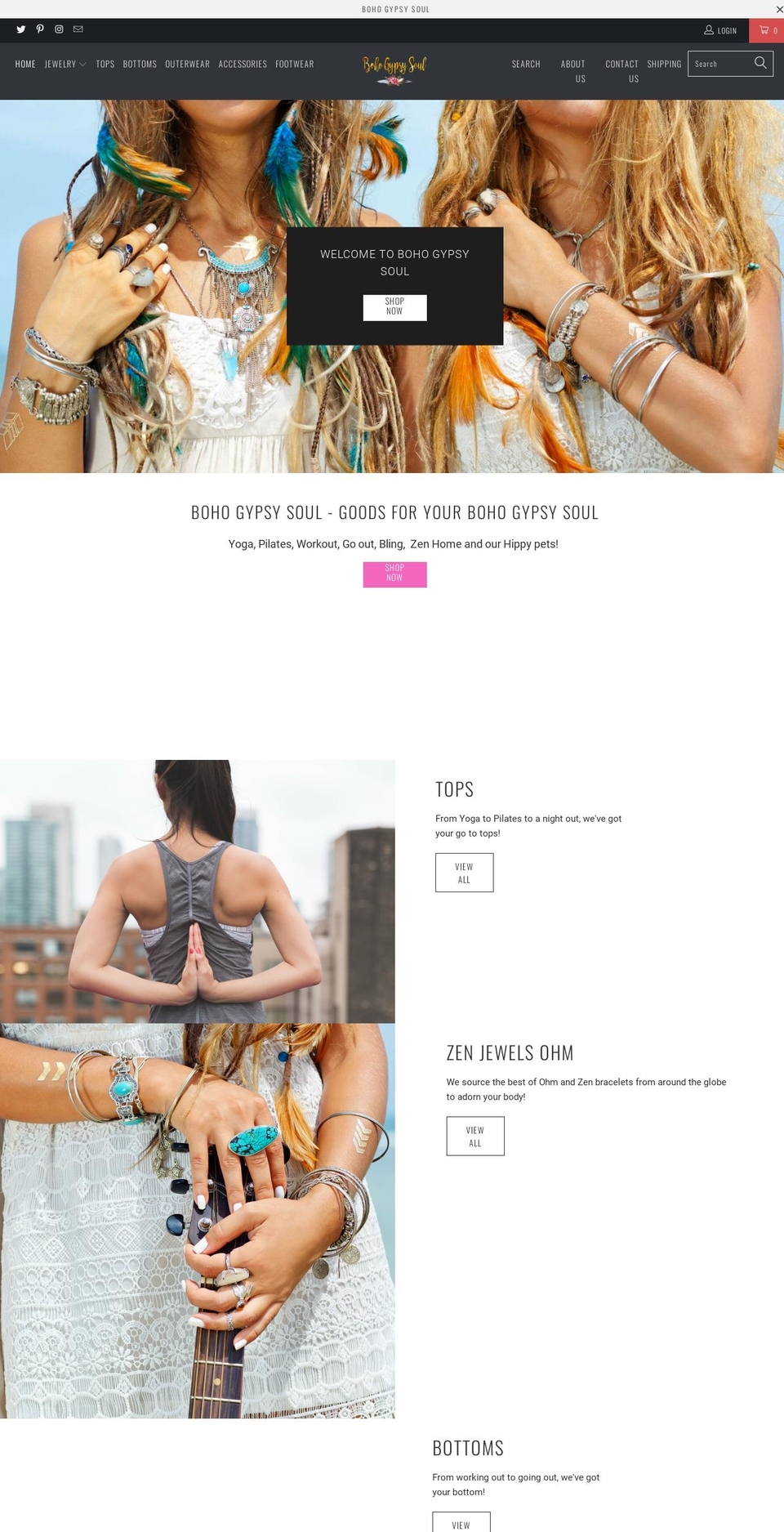 bohogypsysoul.co shopify website screenshot