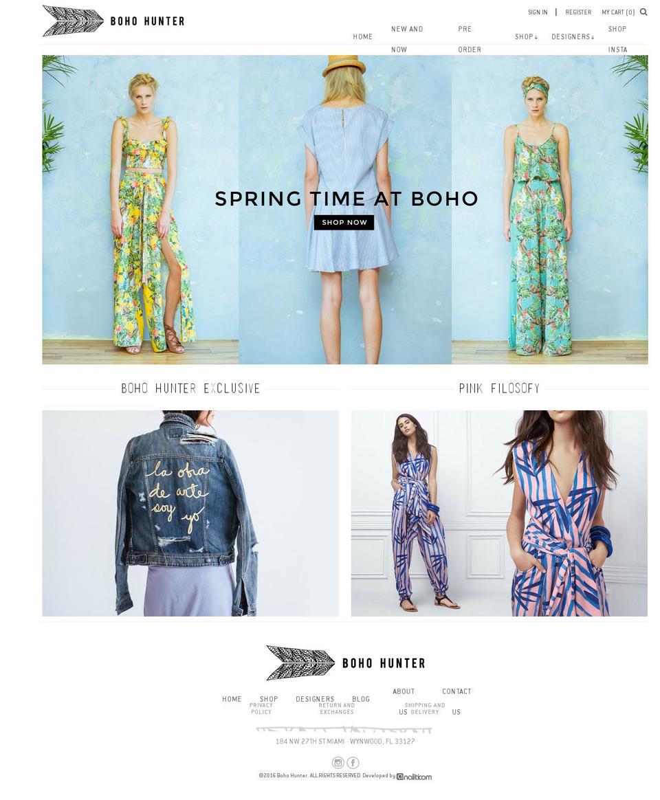 bohohunter.com shopify website screenshot