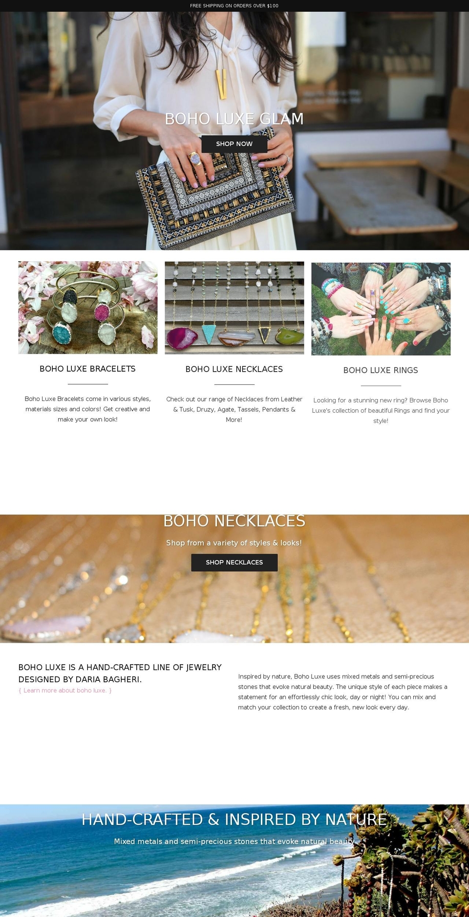 boholuxejewelry.com shopify website screenshot