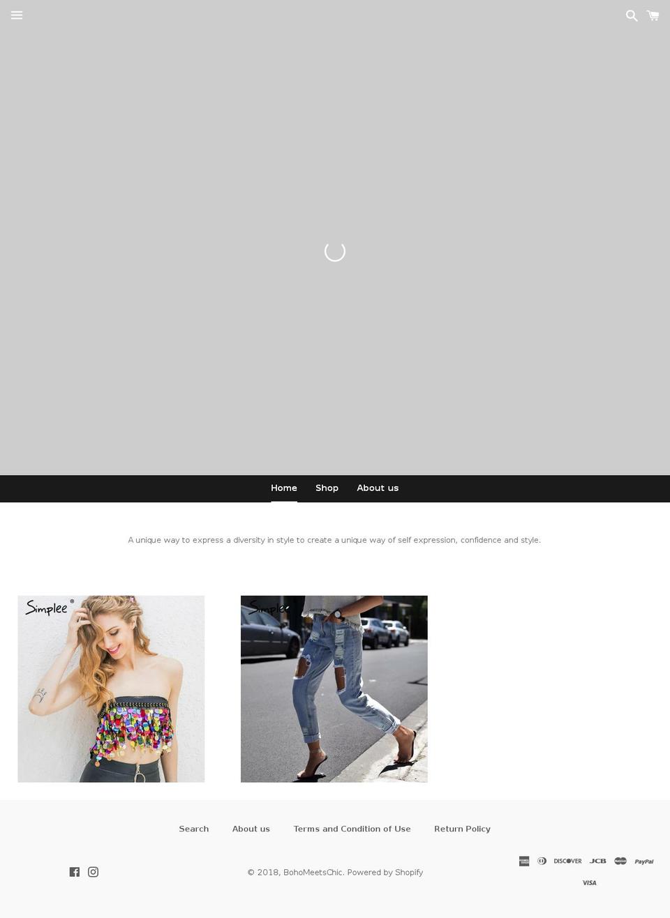 bohomeetschic.com shopify website screenshot