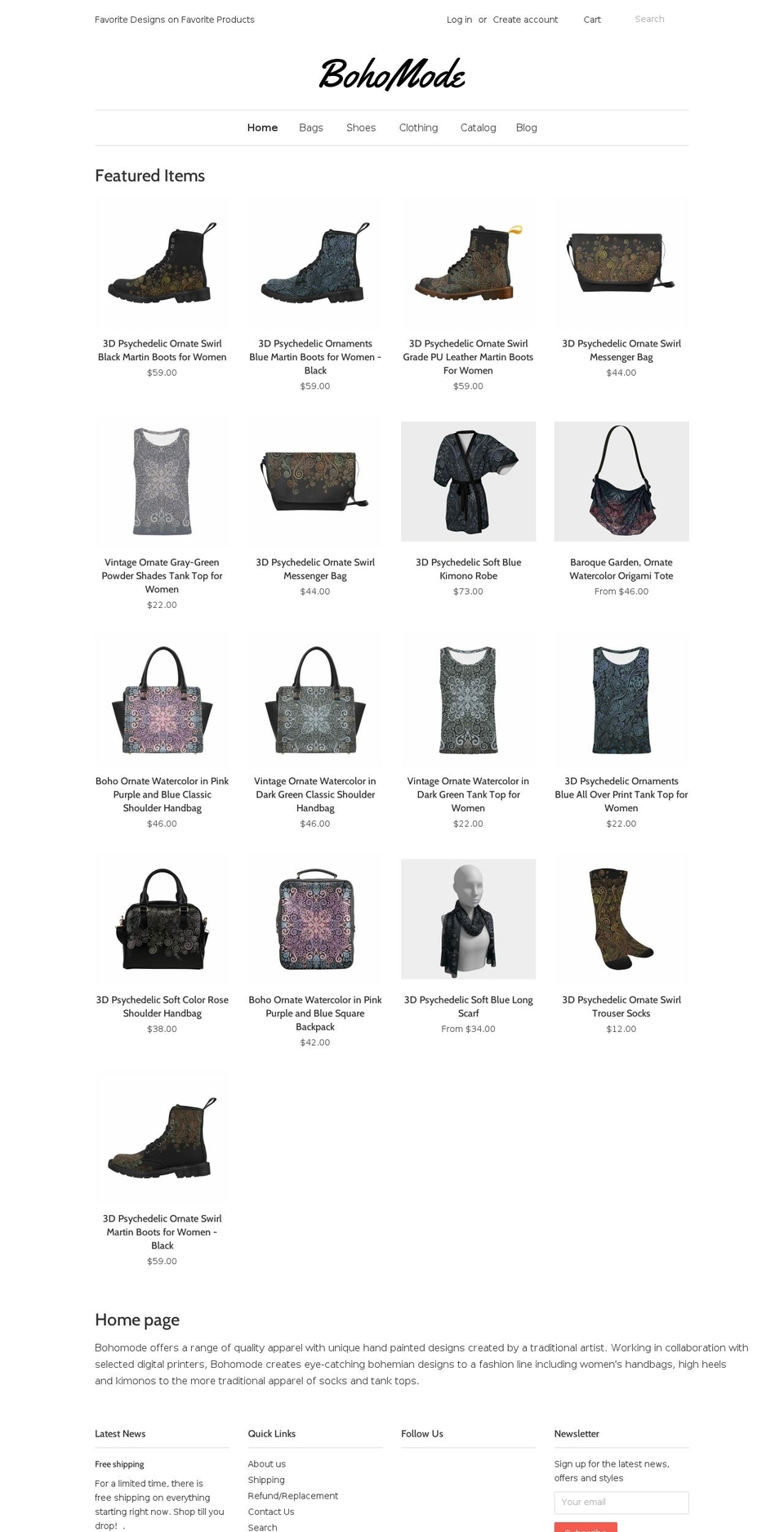 bohomode.com shopify website screenshot