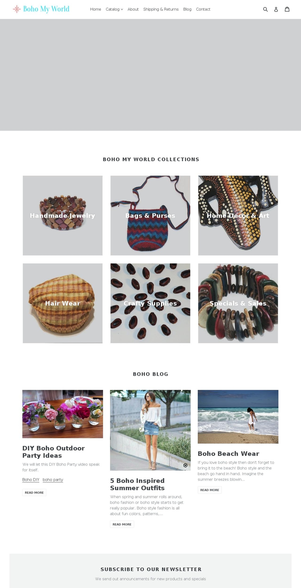 bohomyworld.com shopify website screenshot