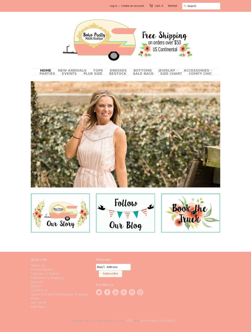 bohopretty.com shopify website screenshot