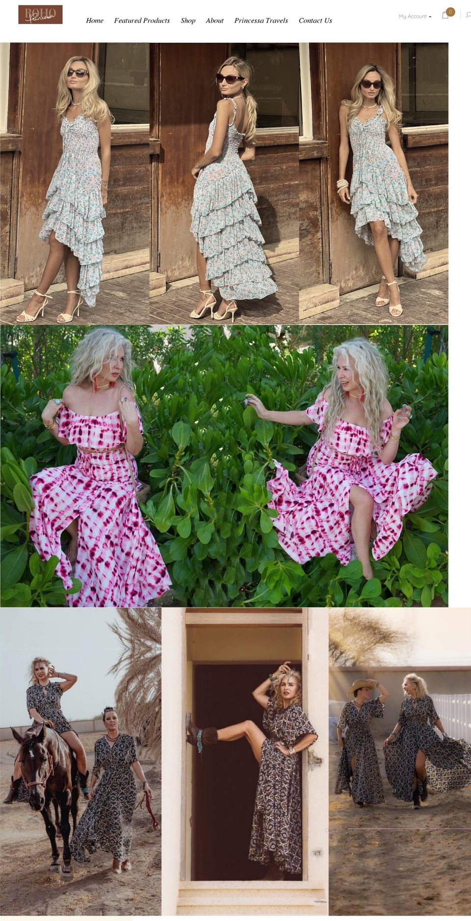 bohoprincessa.com shopify website screenshot