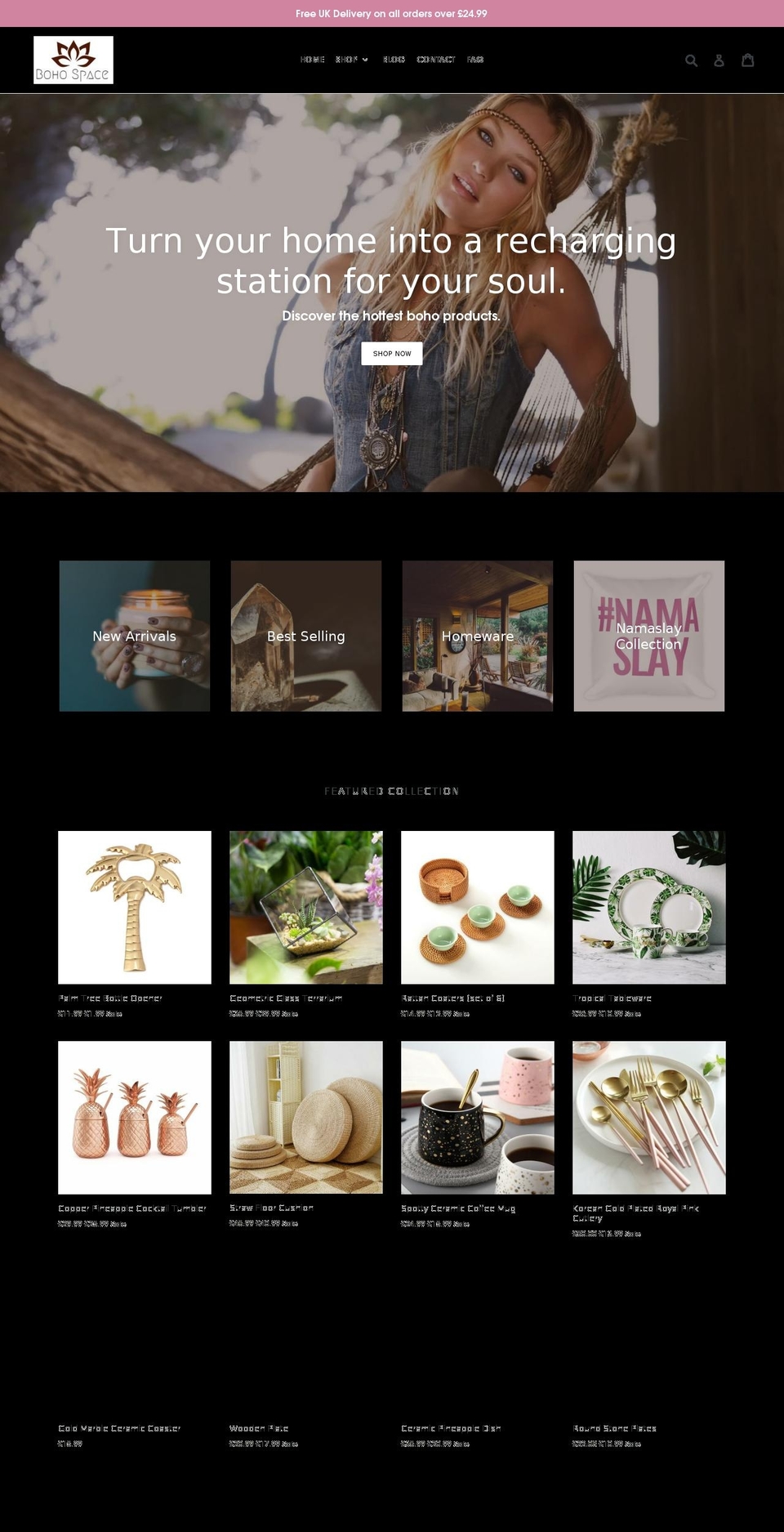 bohospace.com — Shopify storefront screenshot