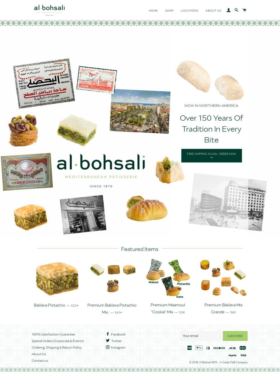 bohsali1870.com shopify website screenshot