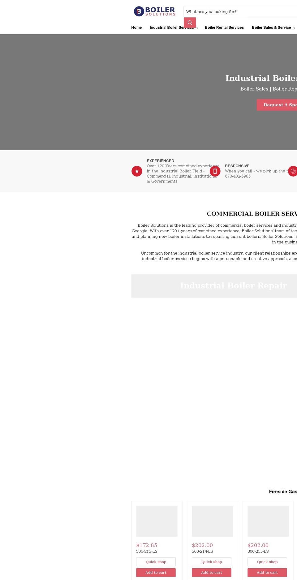 boilersolutions.com shopify website screenshot
