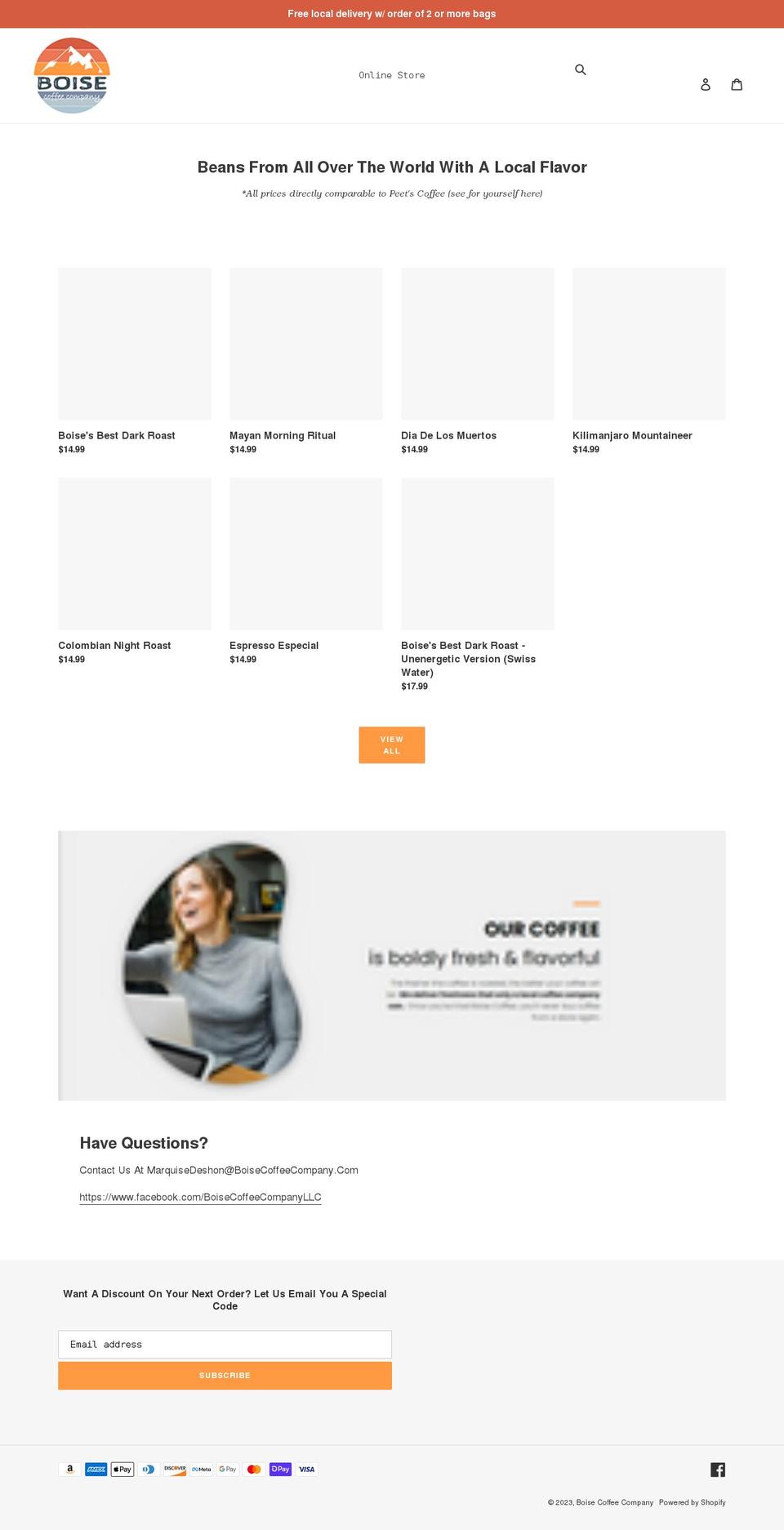 boisecoffeecompany.com shopify website screenshot