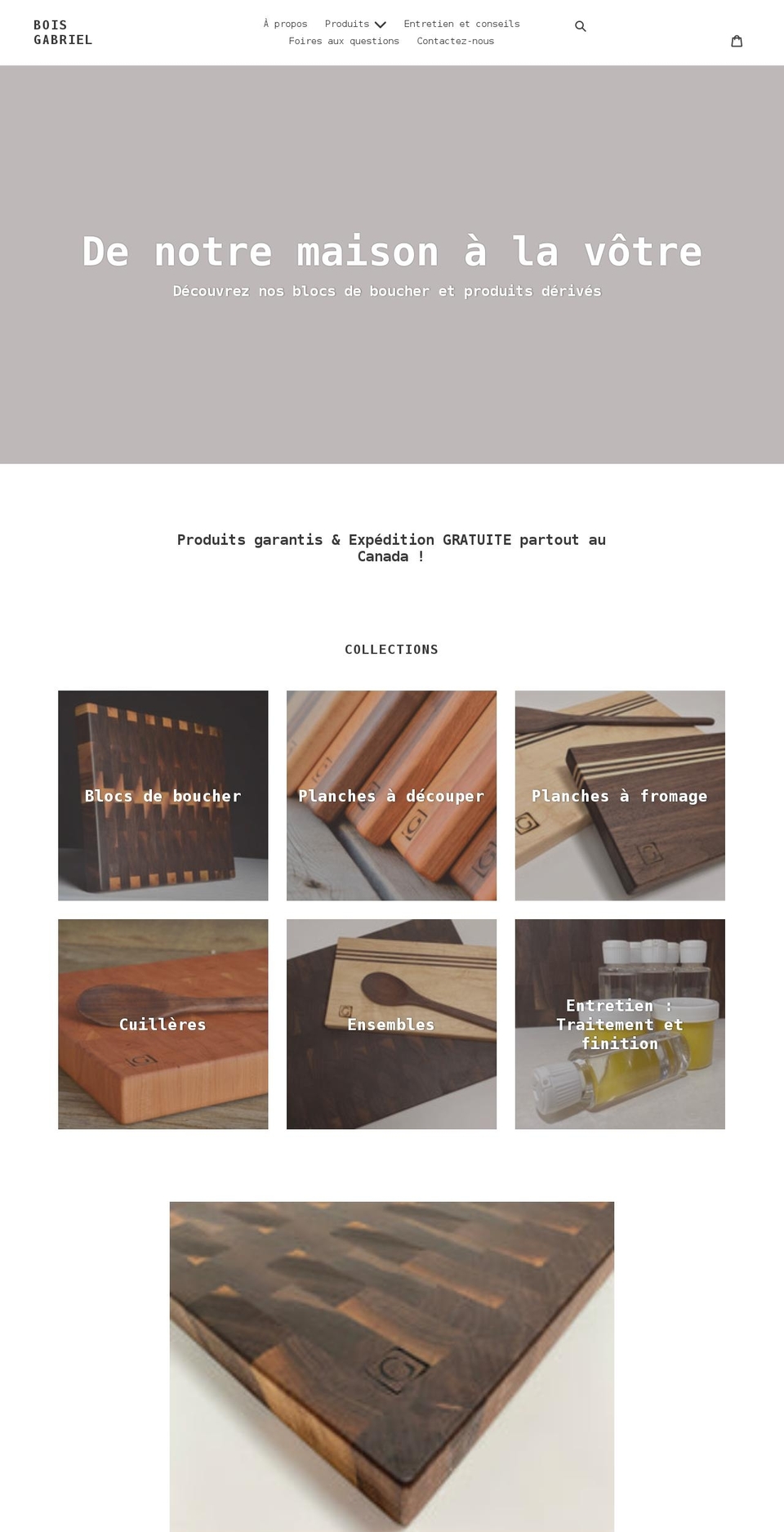 boisgabriel.com shopify website screenshot