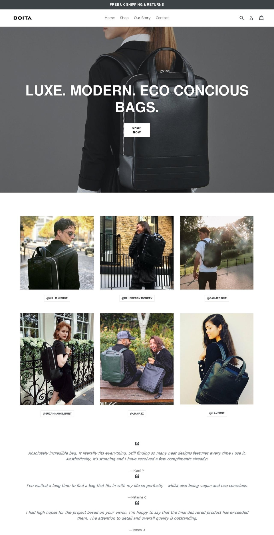 boita.com shopify website screenshot