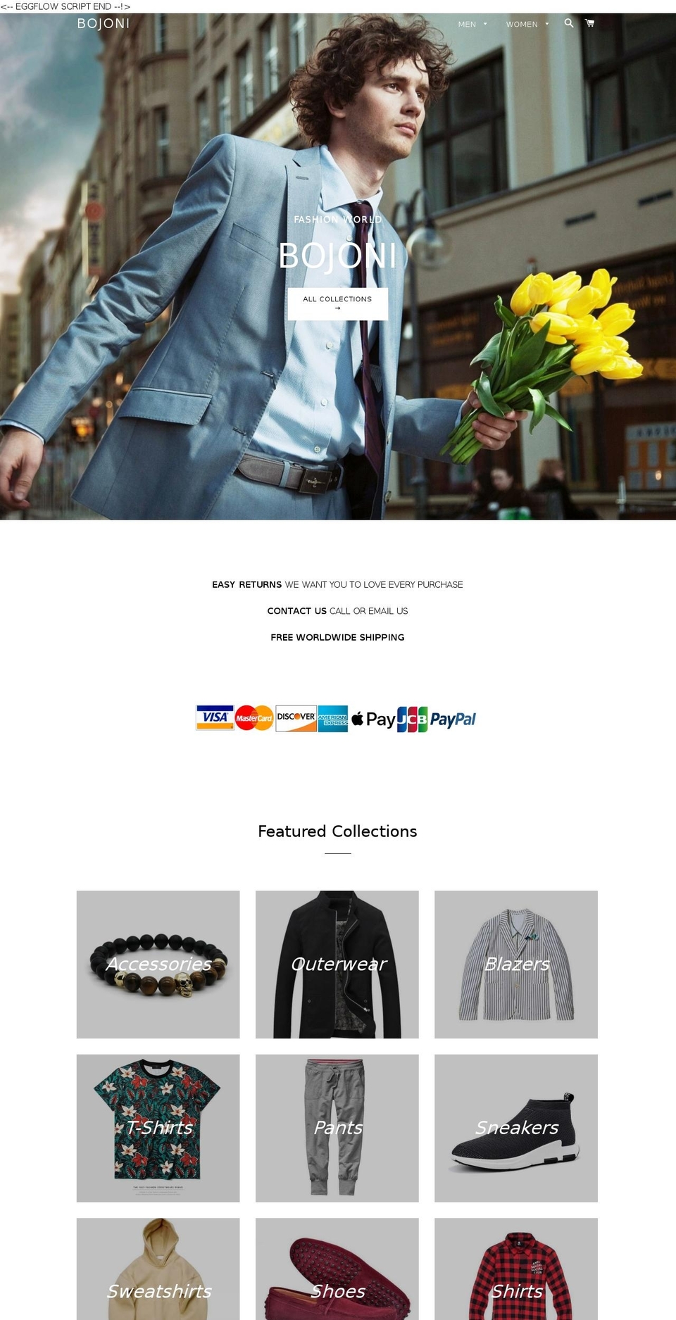 bojoni.com shopify website screenshot