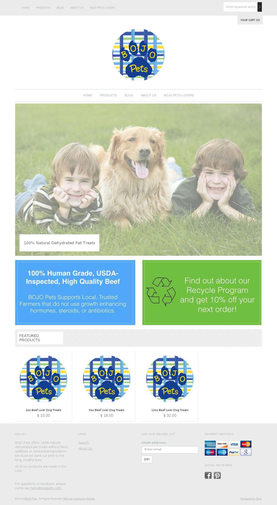 bojopets.com — Shopify storefront screenshot