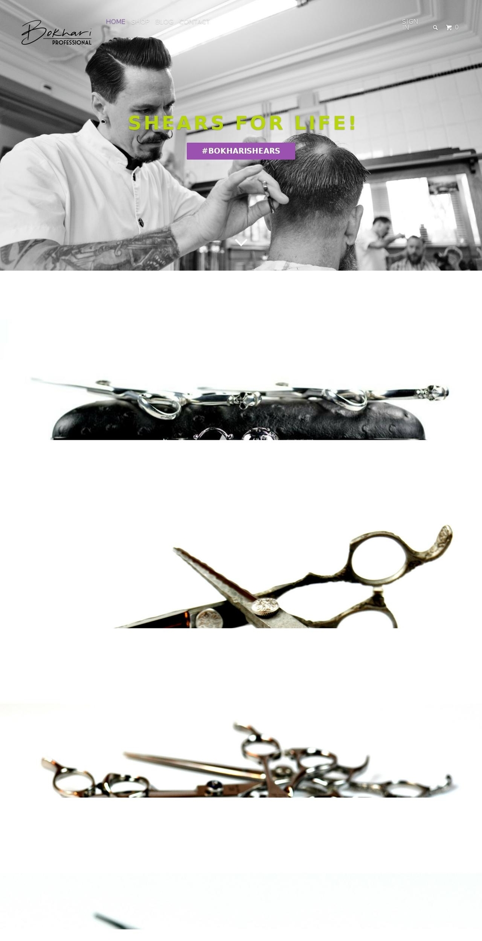 bokharishears.com shopify website screenshot