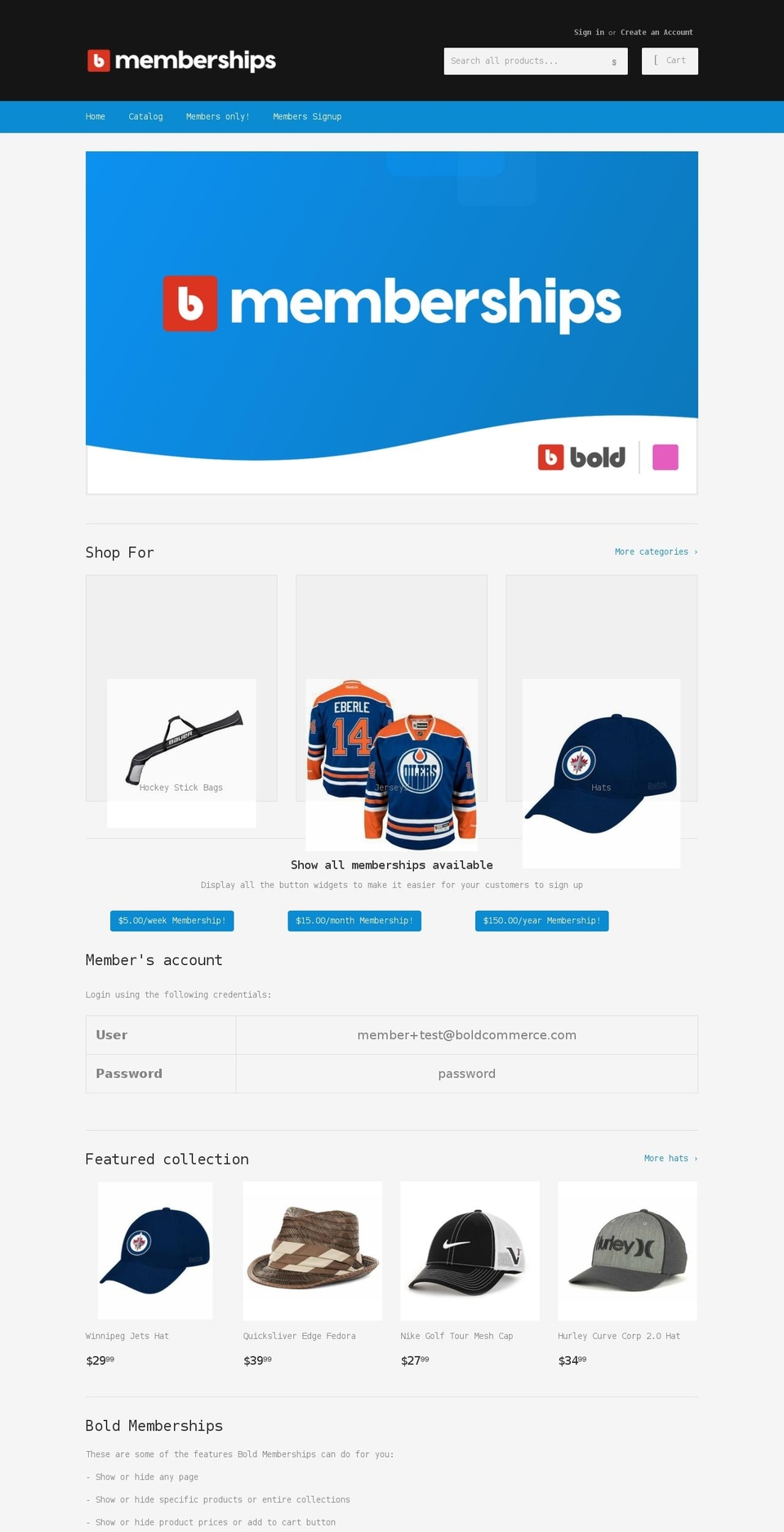 bold-memberships.myshopify.com shopify website screenshot