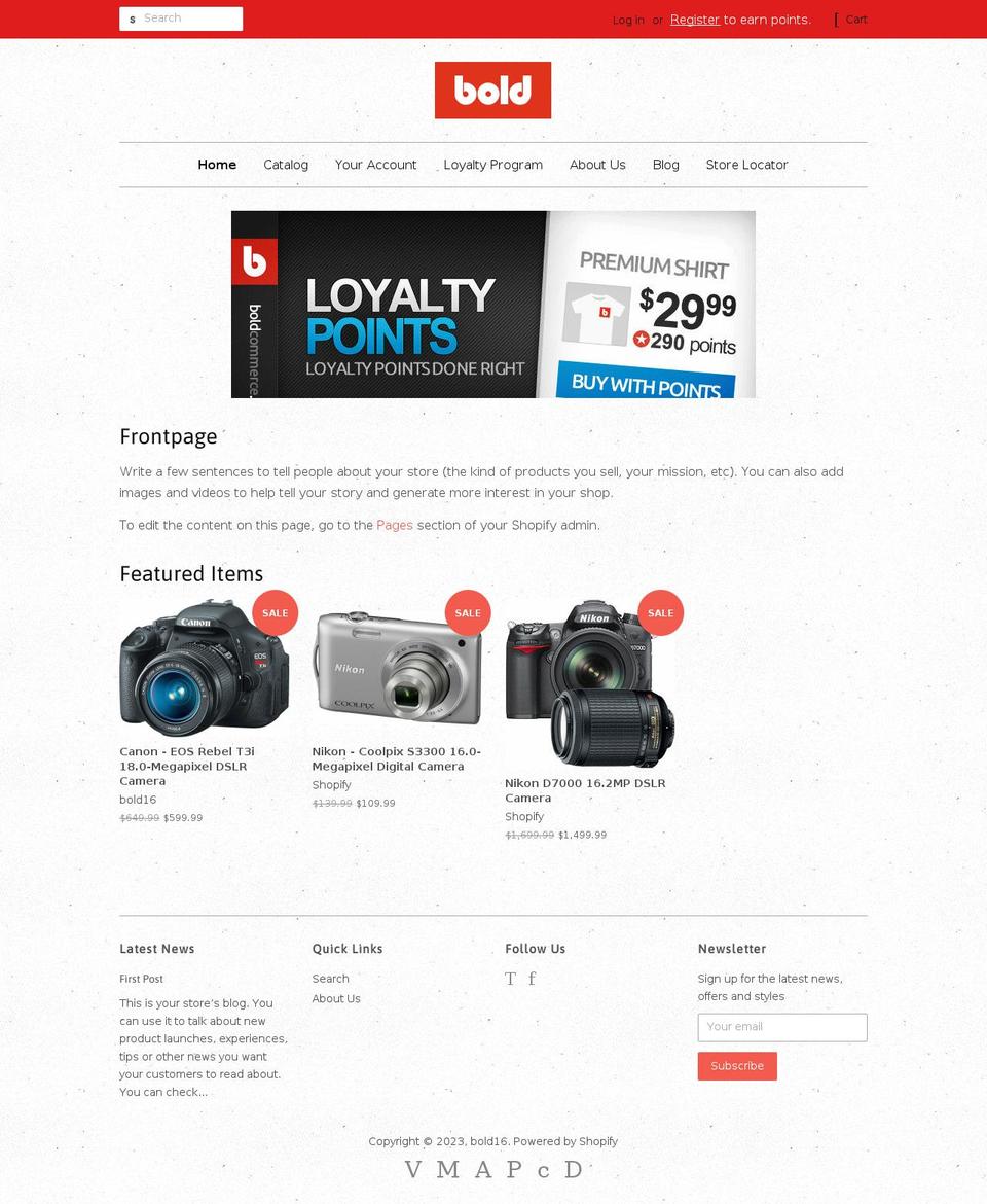 bold16.myshopify.com shopify website screenshot