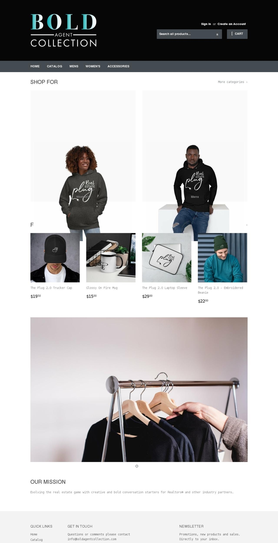 boldagentcollection.com shopify website screenshot